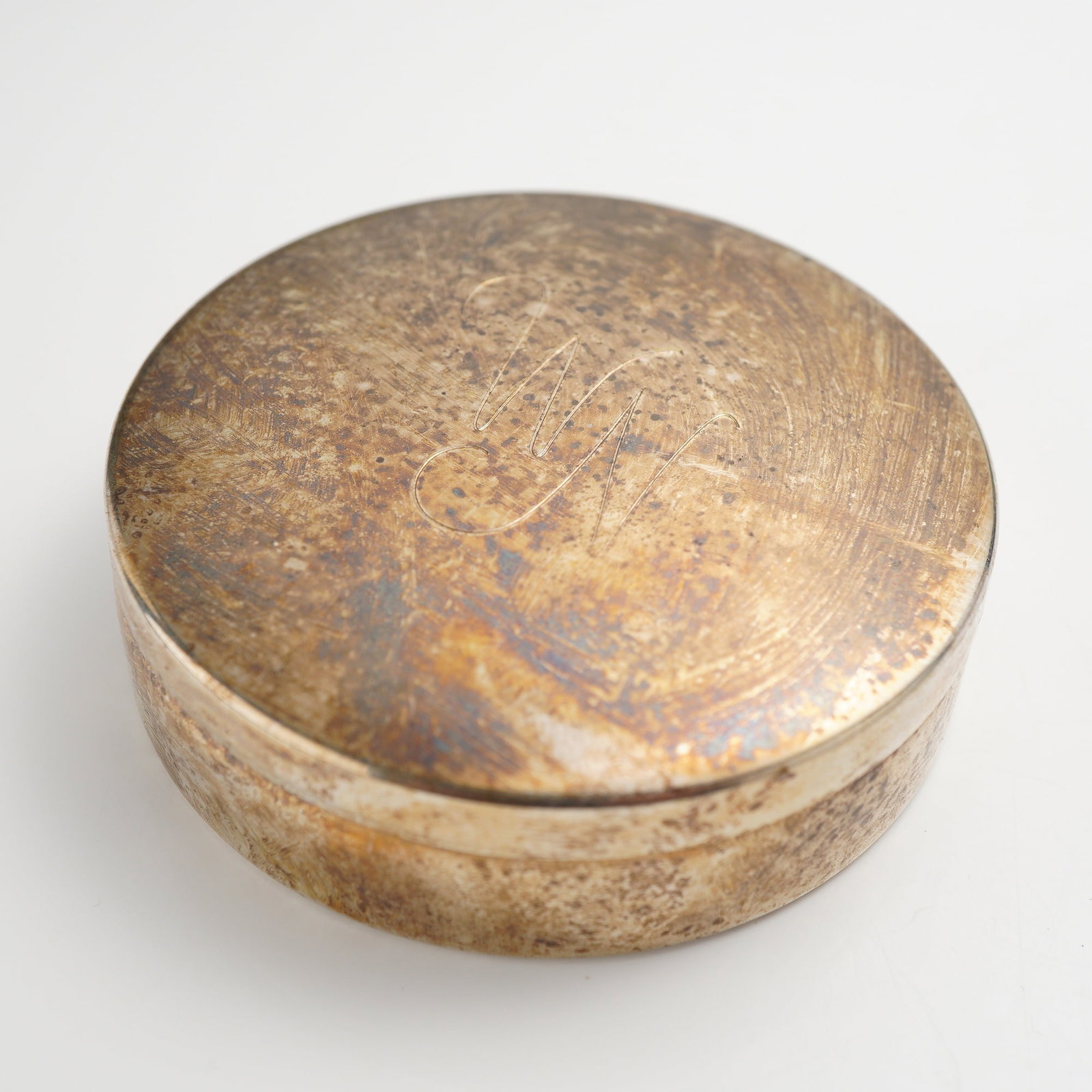 Sterling Silver Round Lidded Jewelry Box (1 of 3)