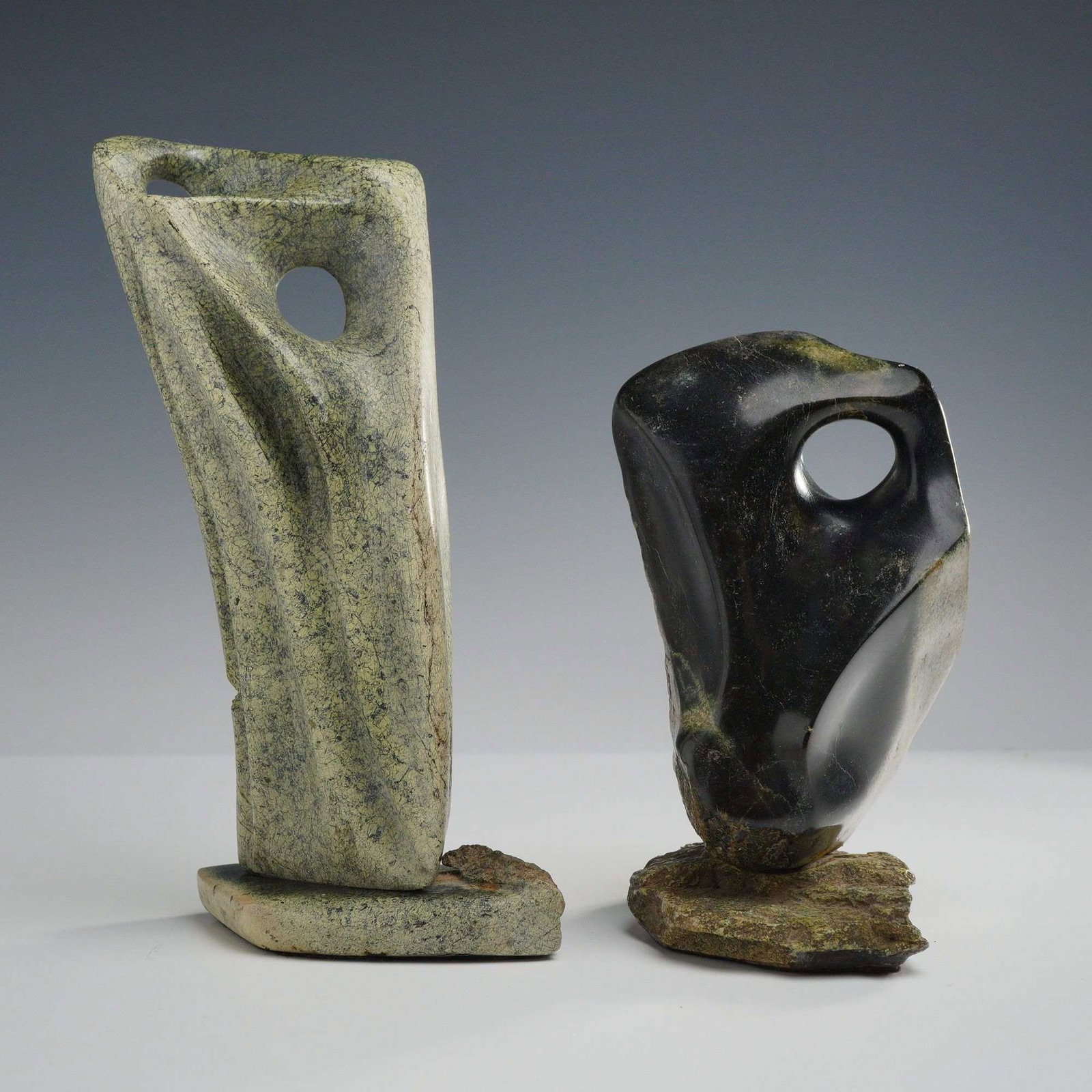 2pc Abstract Carved Stone Sculptures (1 of 3)
