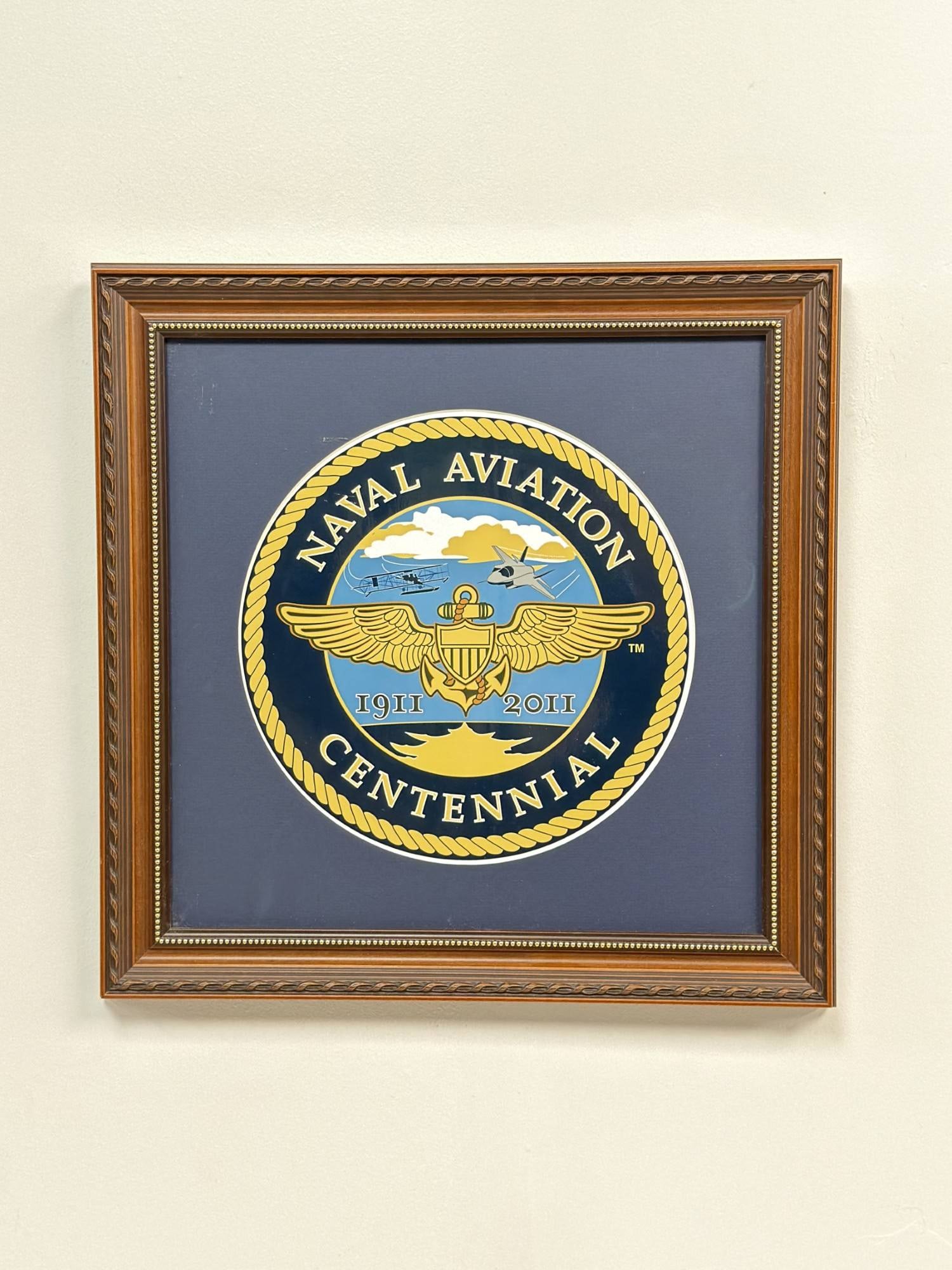 Framed Plaque of the Official Logo and Commemorative Seal for the Centennial of Naval Aviation (1 of 3)