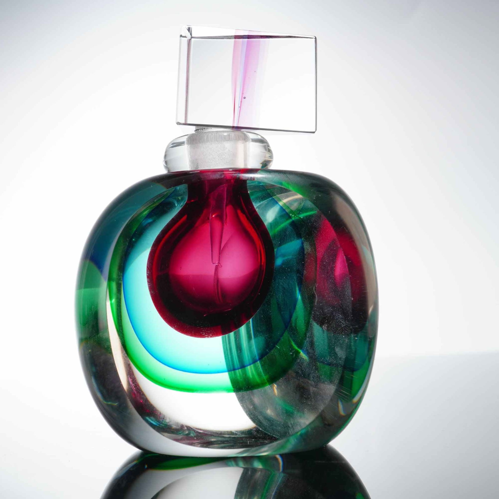 Luigi Onesto for Murano Sommerso Art Glass Perfume Bottle and Stopper (1 of 5)