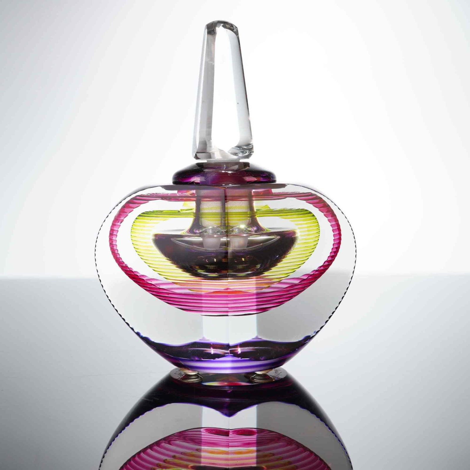 Michael David and Kit Karbler Prismatic Studio Art Glass Perfume Bottle (1 of 4)