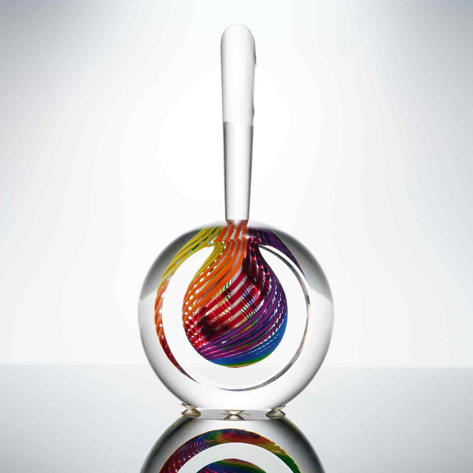 Paul Harrie Rainbow Swirl Art Glass Perfume Bottle with Stopper (1 of 4)