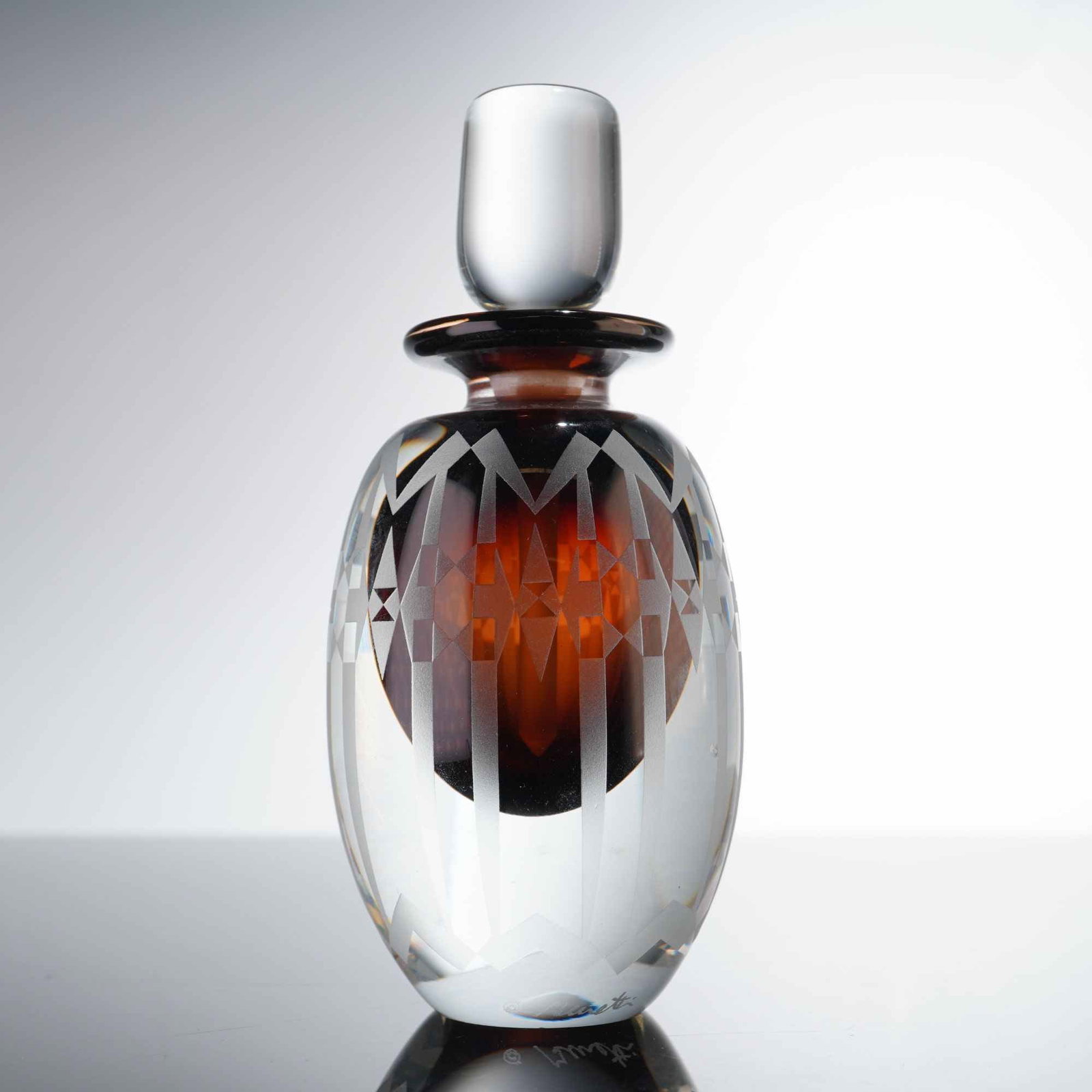 Gary Genetti Cased Art Glass Perfume Bottle and Stopper (1 of 4)