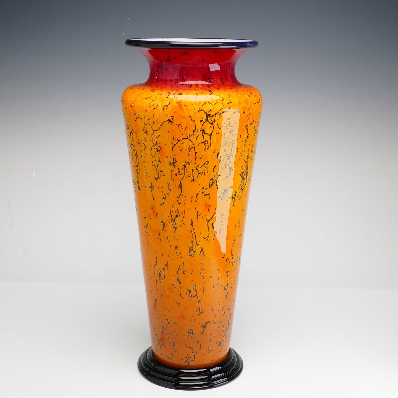 Curtis Brock Basash Firestorm Mouth Blown Art Glass Vase (1 of 3)