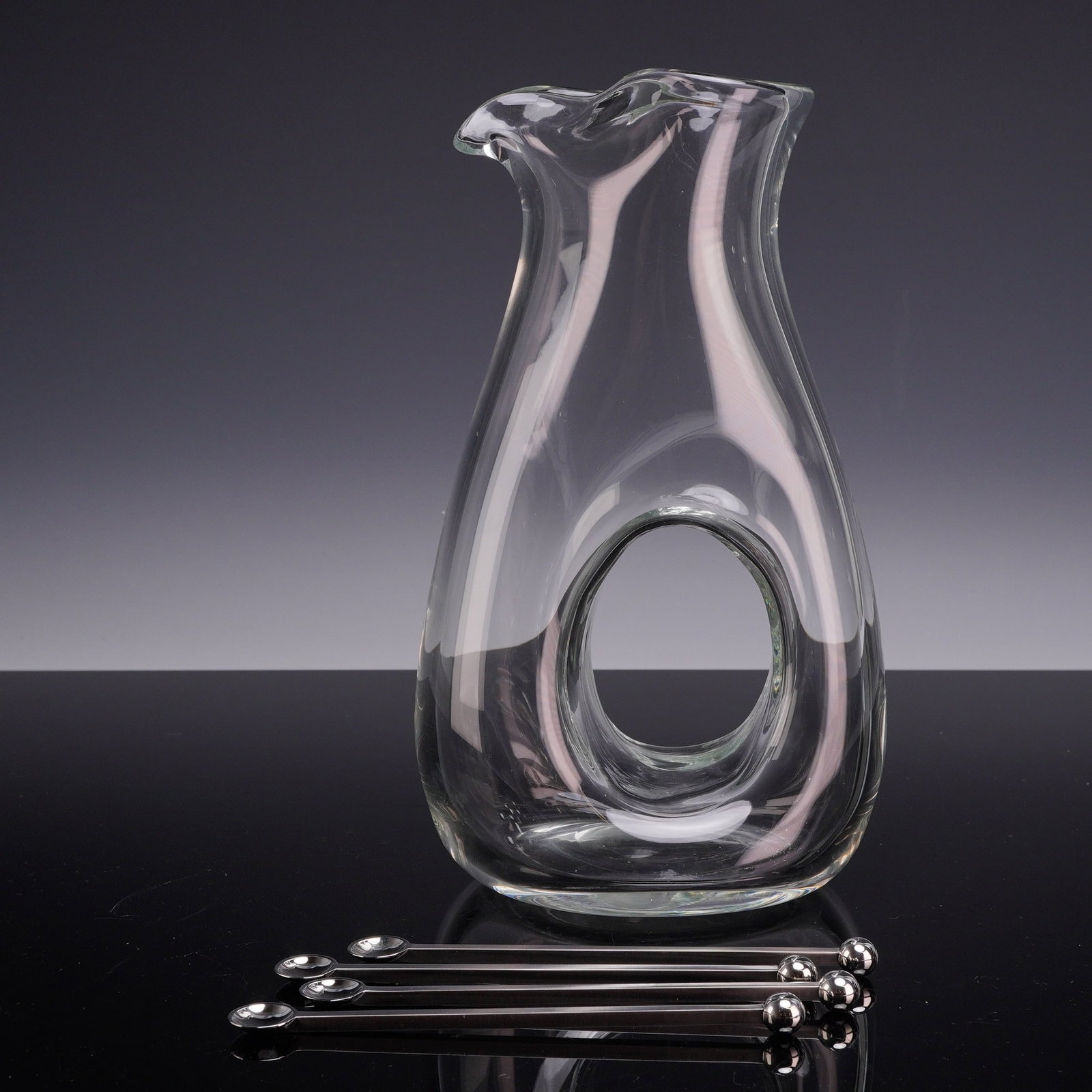 5pc Pierced Glass Pitcher and Metal Stirrers for Movado (1 of 5)