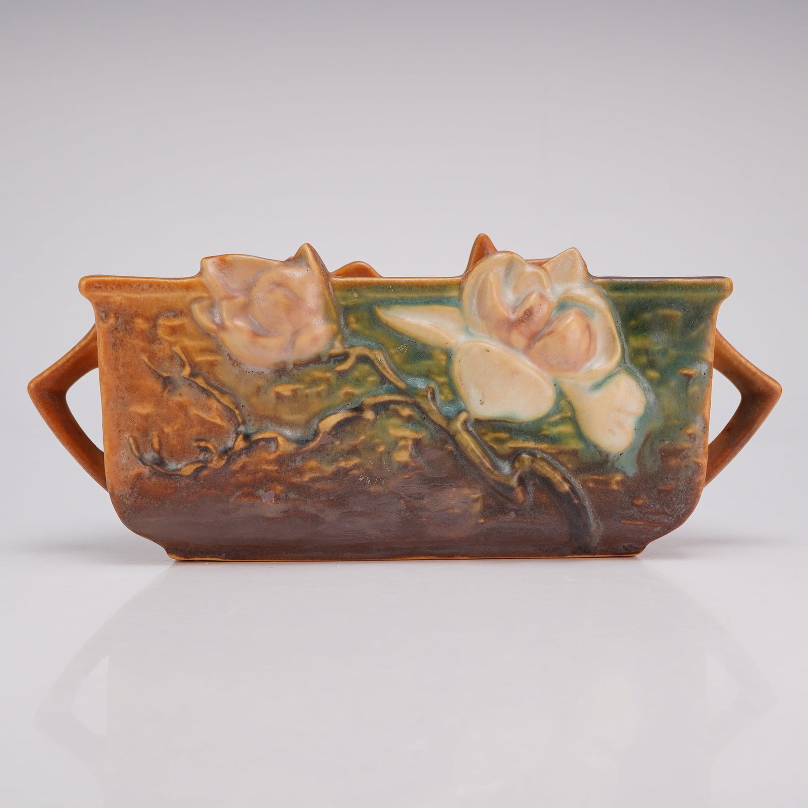Roseville Pottery Rectangular Planter, Magnolia (1 of 3)