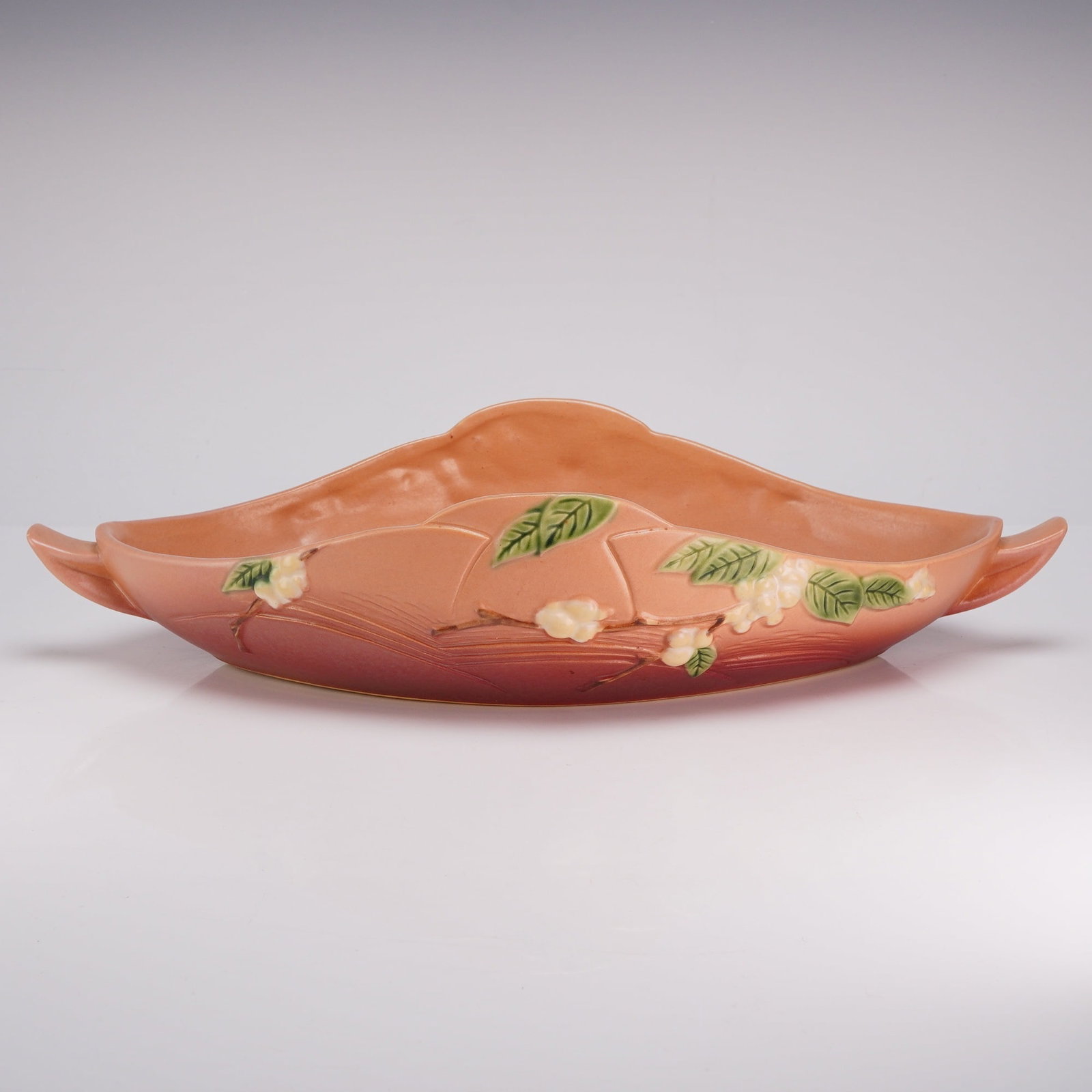 Roseville Pottery Snowberry Pattern Salmon Ombre Console Bowl (1 of 3)