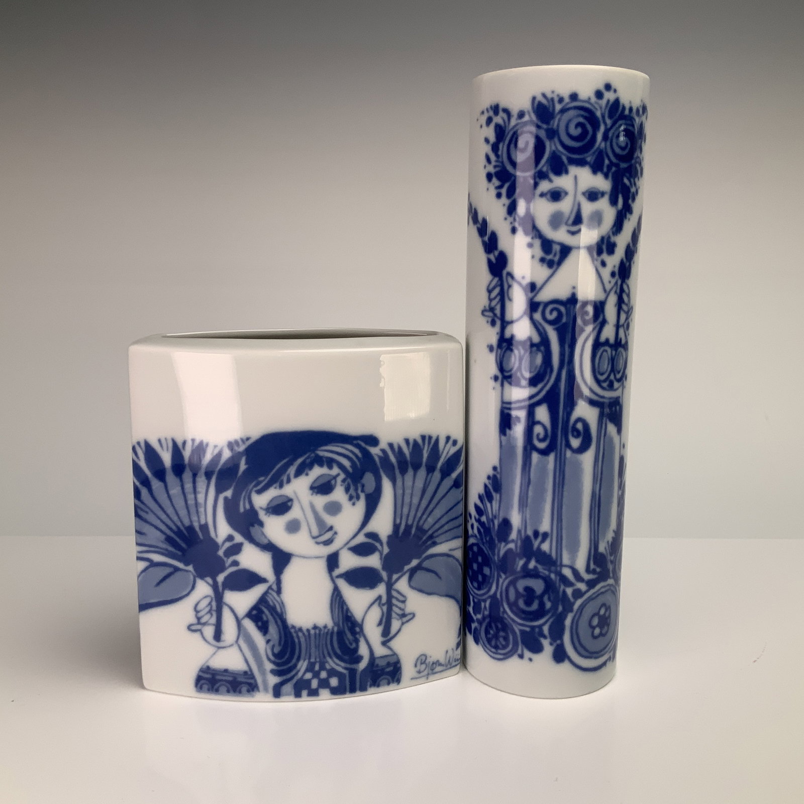 2pc Rosenthal Studio Line Porcelain Vases by Bjorn Wiinblad (1 of 4)