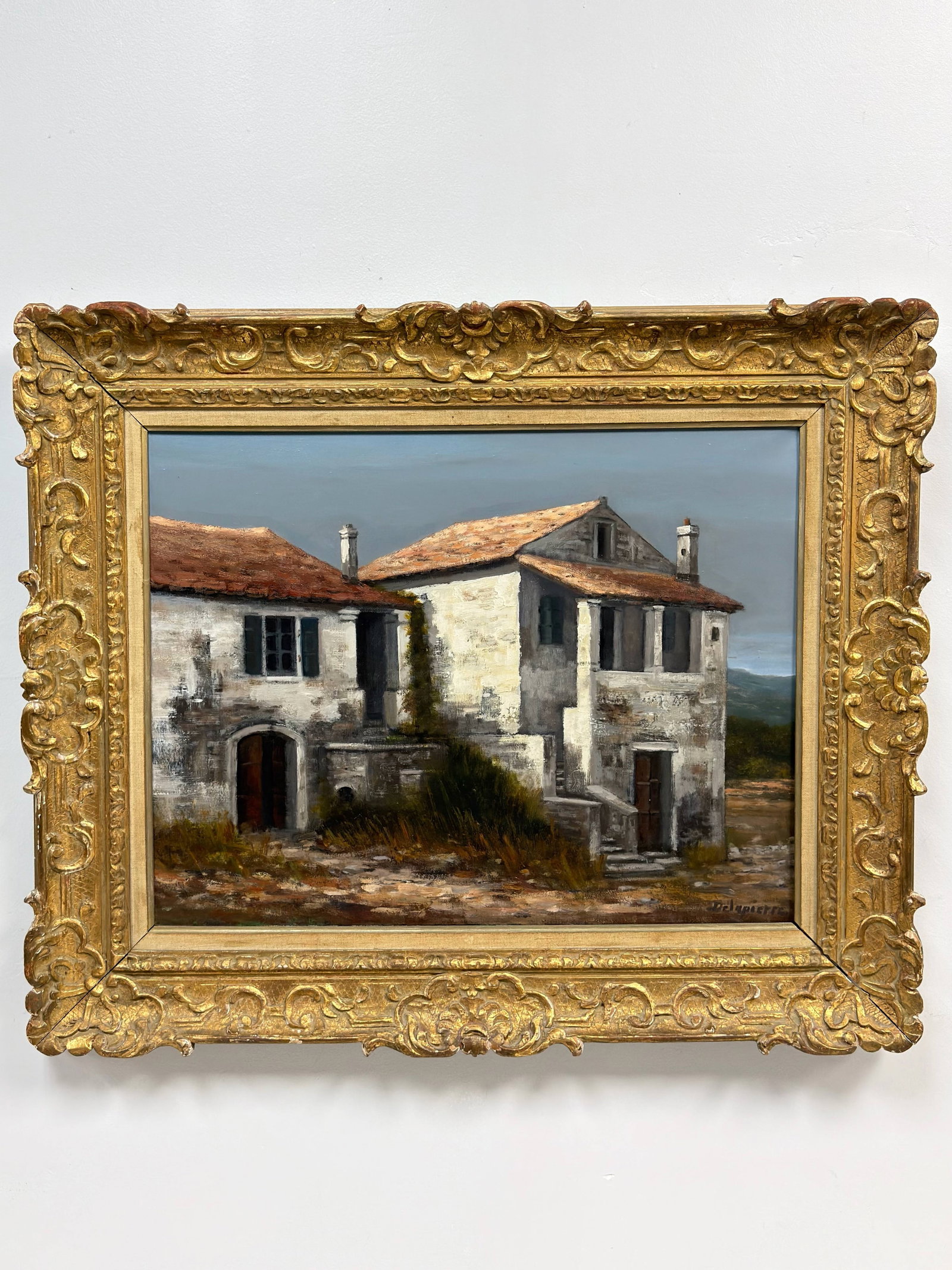 Roger Delapierre (Swiss, 1935-2021) Mediterranean Village Scene, Oil on Canvas (1 of 5)