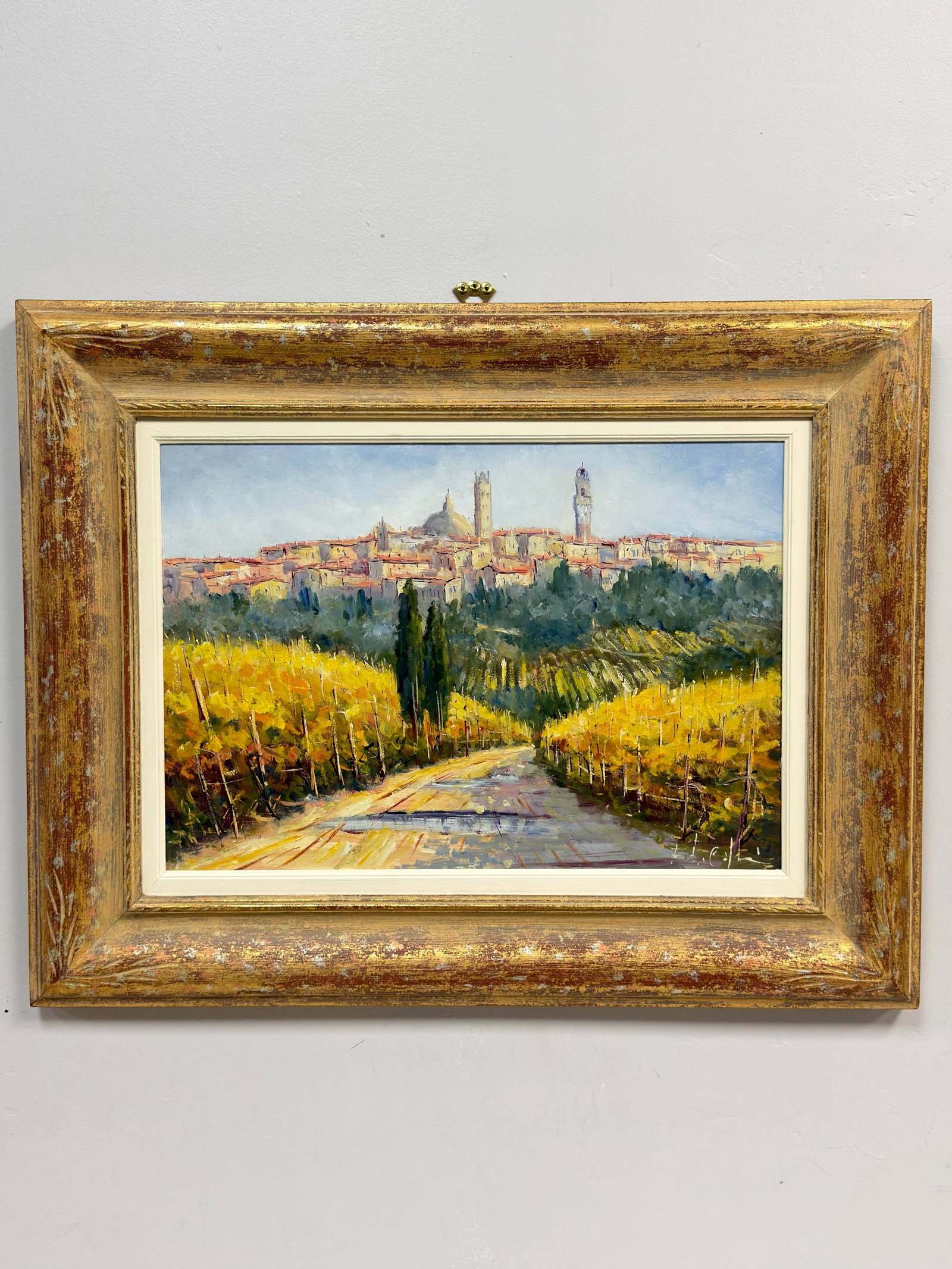 Terra di Siena, Oil on Board Landscape Painting (1 of 5)