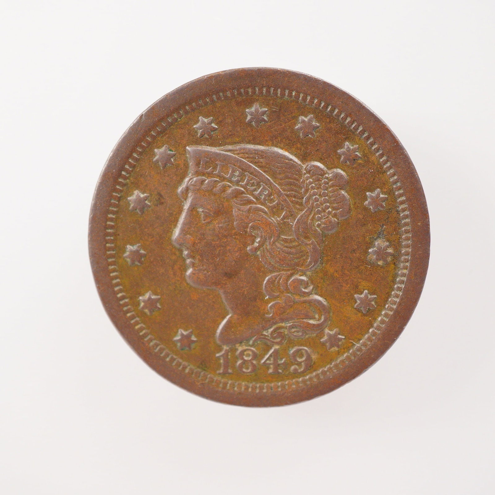 1849 Liberty Braided Hair One Cent Coin (1 of 2)