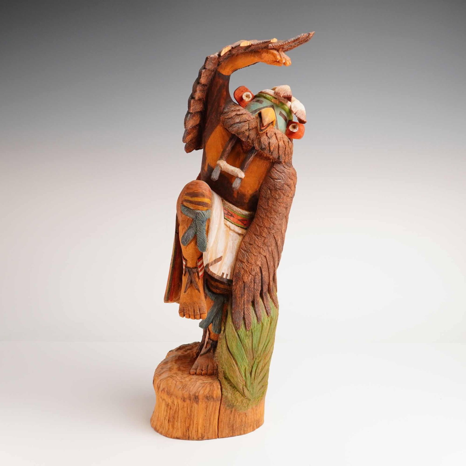 Hopi Carved Wood Eagle Dancer Kachina Doll by Tom Holmes (1 of 4)