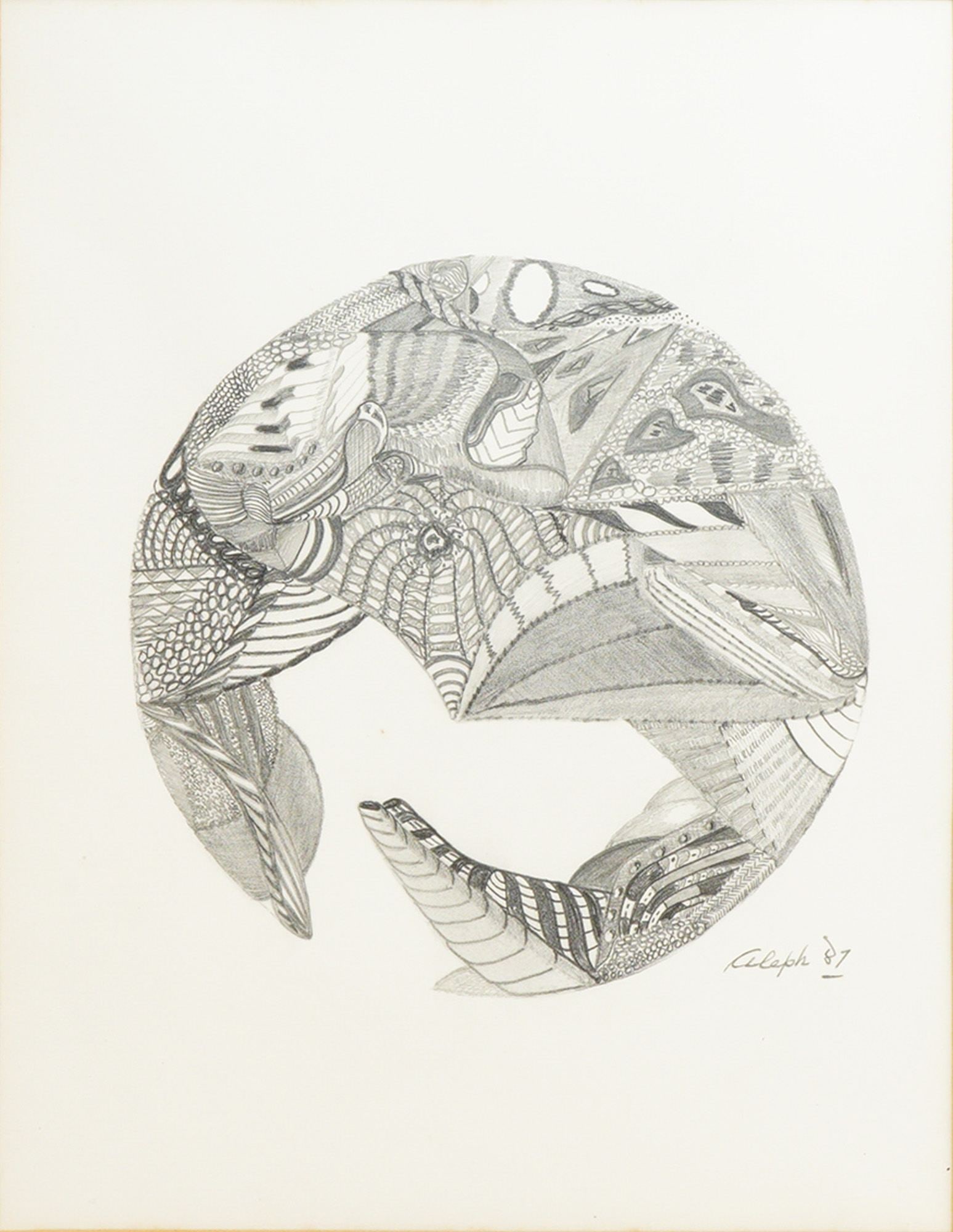 Zentangle Abstract Drawing Framed, Signed (1 of 5)
