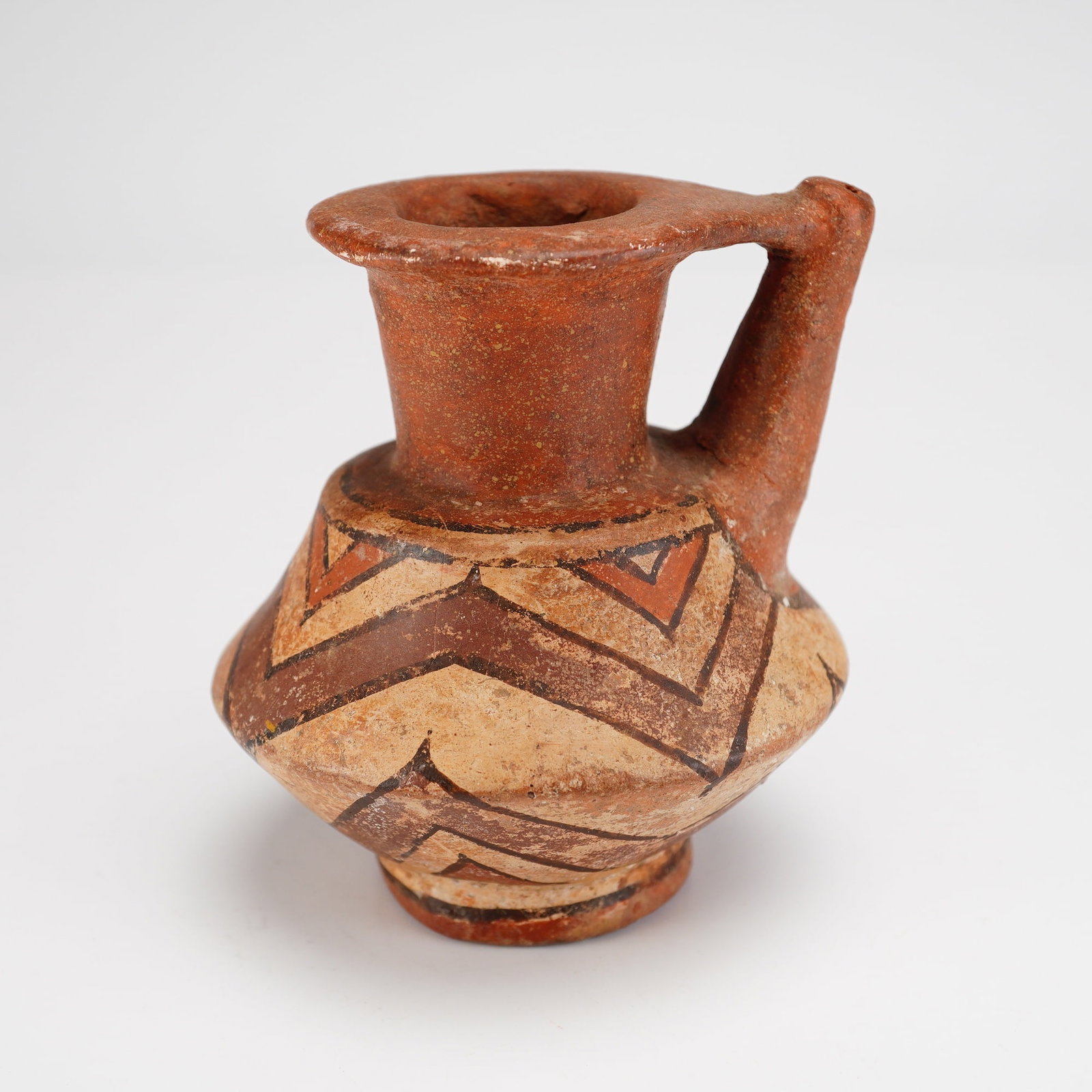 Central American Style Ceramic Spouted Vessel with Geometric Designs (1 of 3)