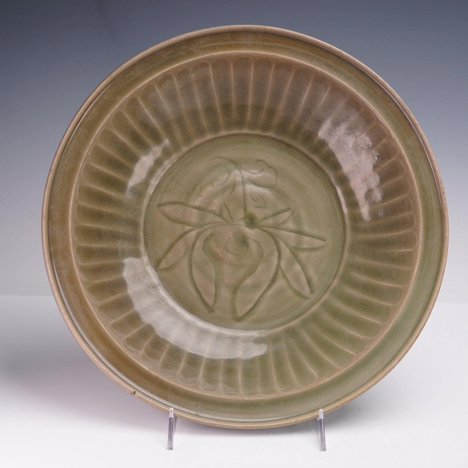 Chinese Ming Dynasty Celadon Glaze Charger (1 of 5)