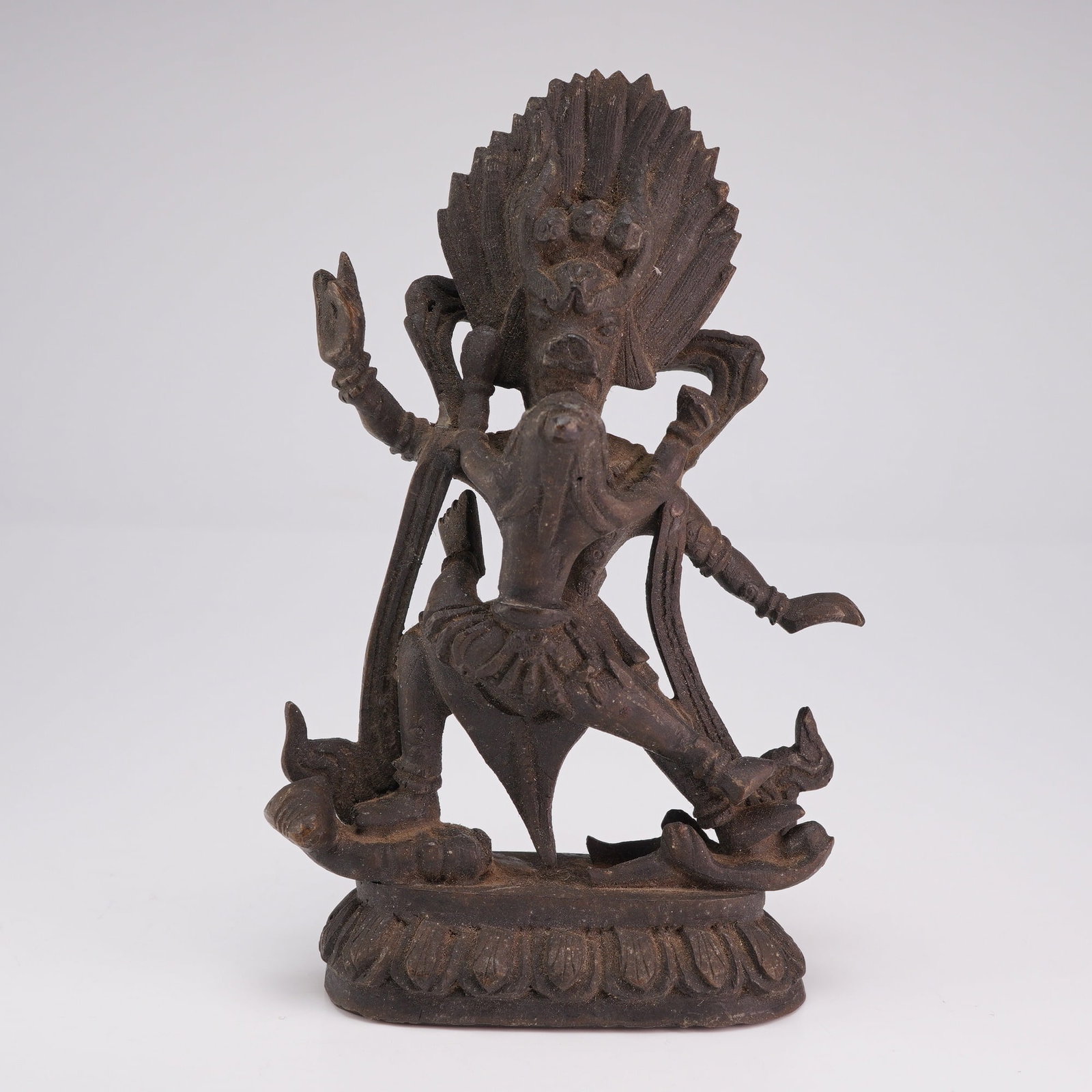 Small Tibetan Bronze Deity with Consort, Dark Patina (1 of 4)