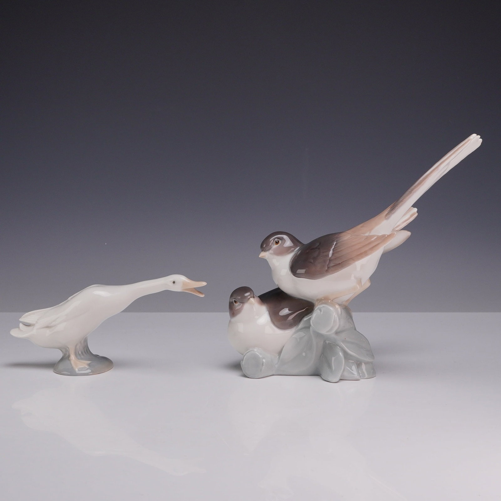 Two Lladro Glazed Porcelain Figurines, Birds 01004667 and Little Duck 01004551 (1 of 3)