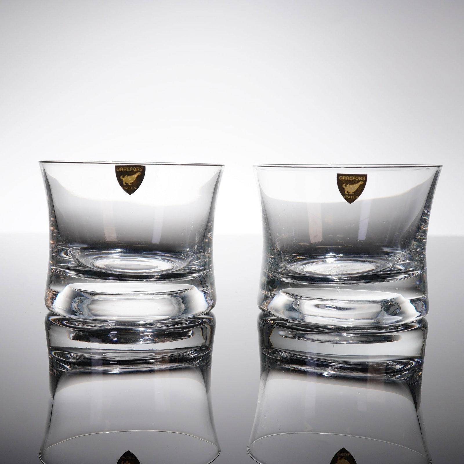 A Pair of Orrefors Clear Crystal Rocks Glasses (1 of 3)