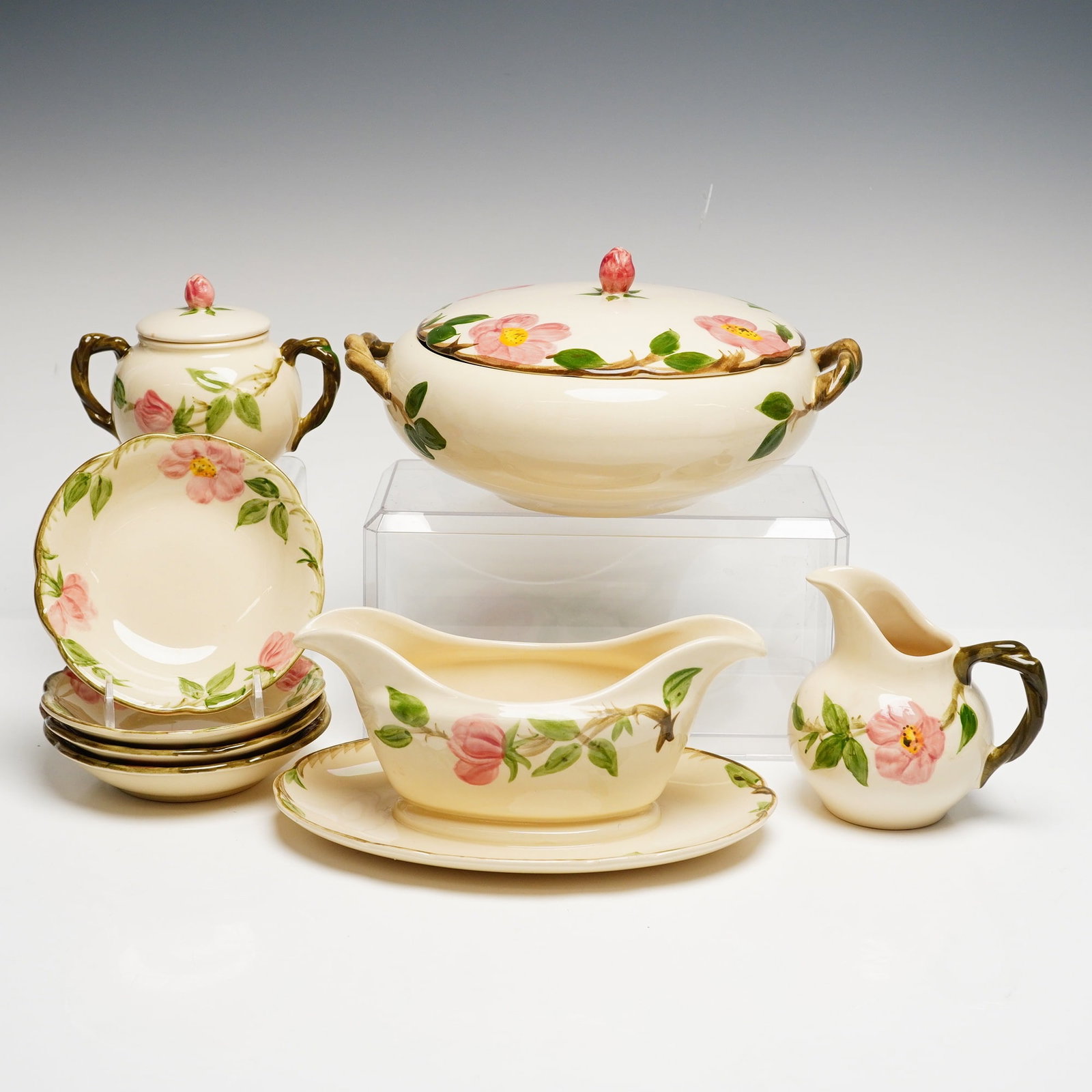 8pc Franciscan Desert Rose Pattern Earthenware Tableware (1 of 4)