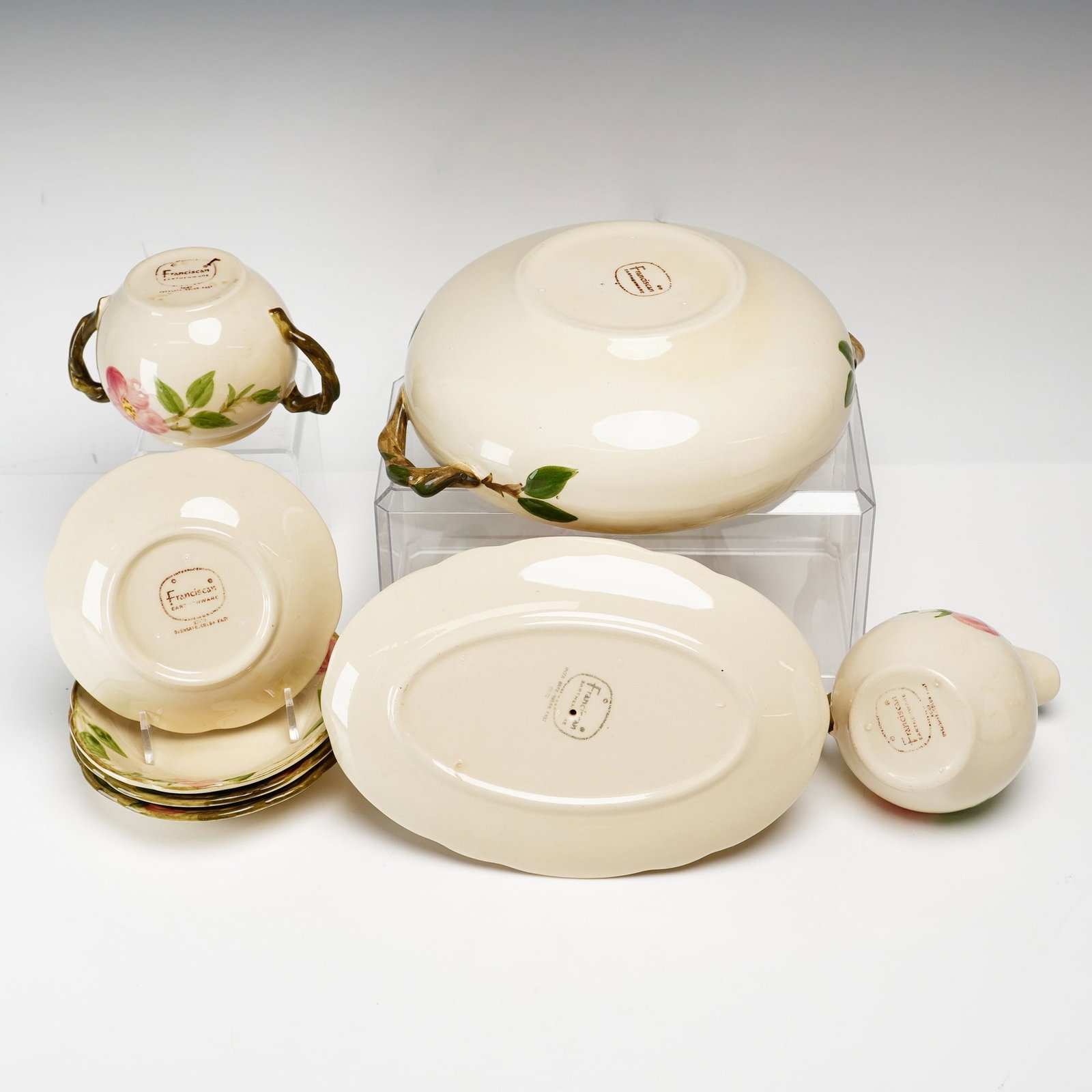 8pc Franciscan Desert Rose Pattern Earthenware Tableware - 3