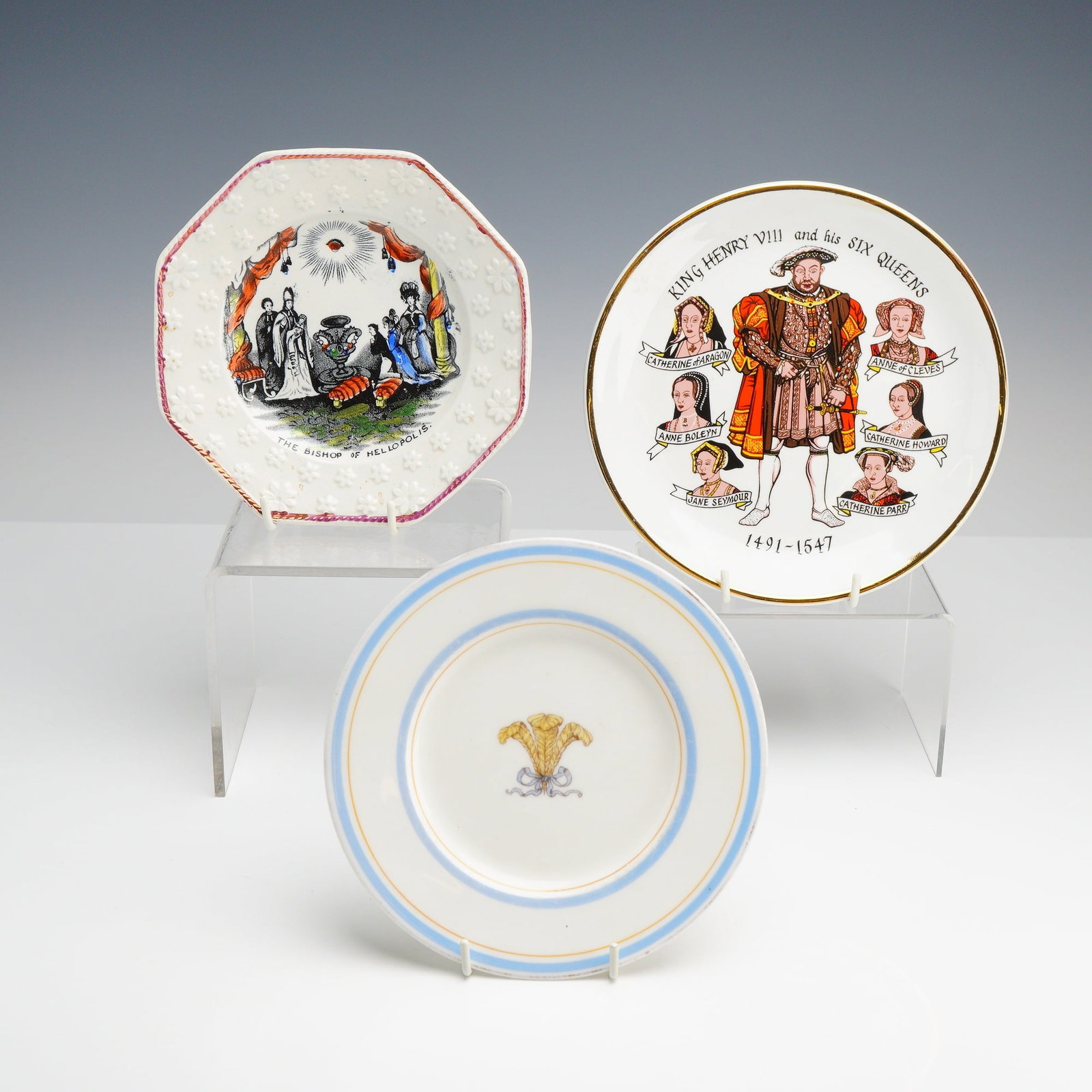 3pc English Decorative & Commemorative Ceramic Plates (1 of 2)
