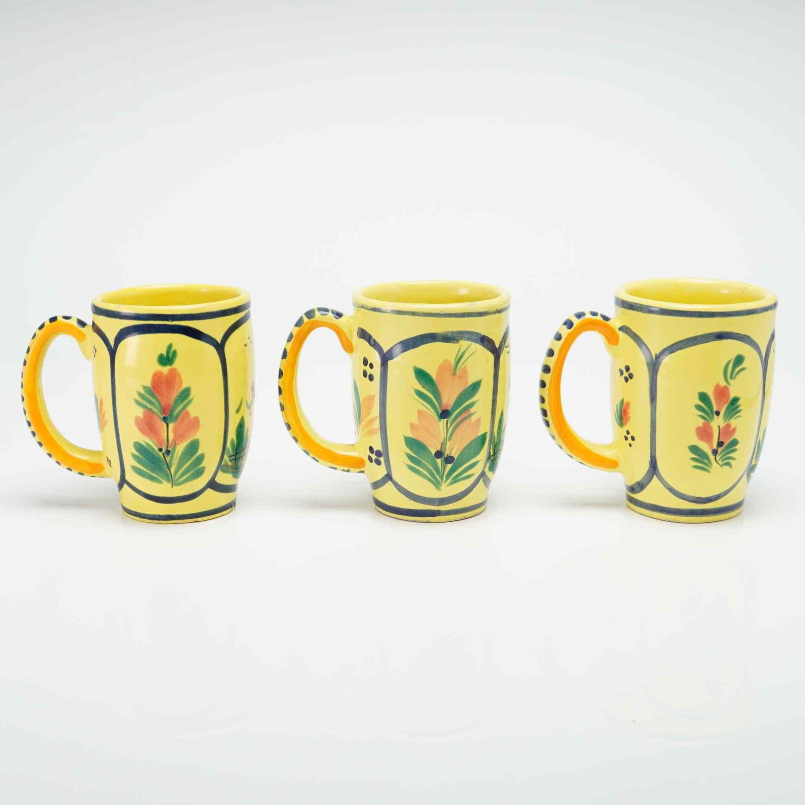 Trio of HB Quimper Soleil Yellow Accent Mugs (1 of 3)