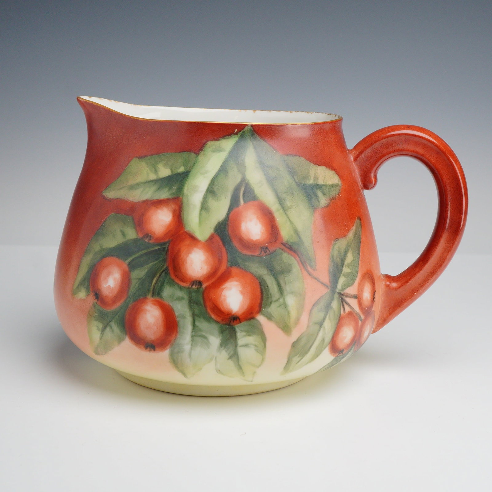 T & V Limoges Hand Painted Crabapple Porcelain Pitcher (1 of 3)