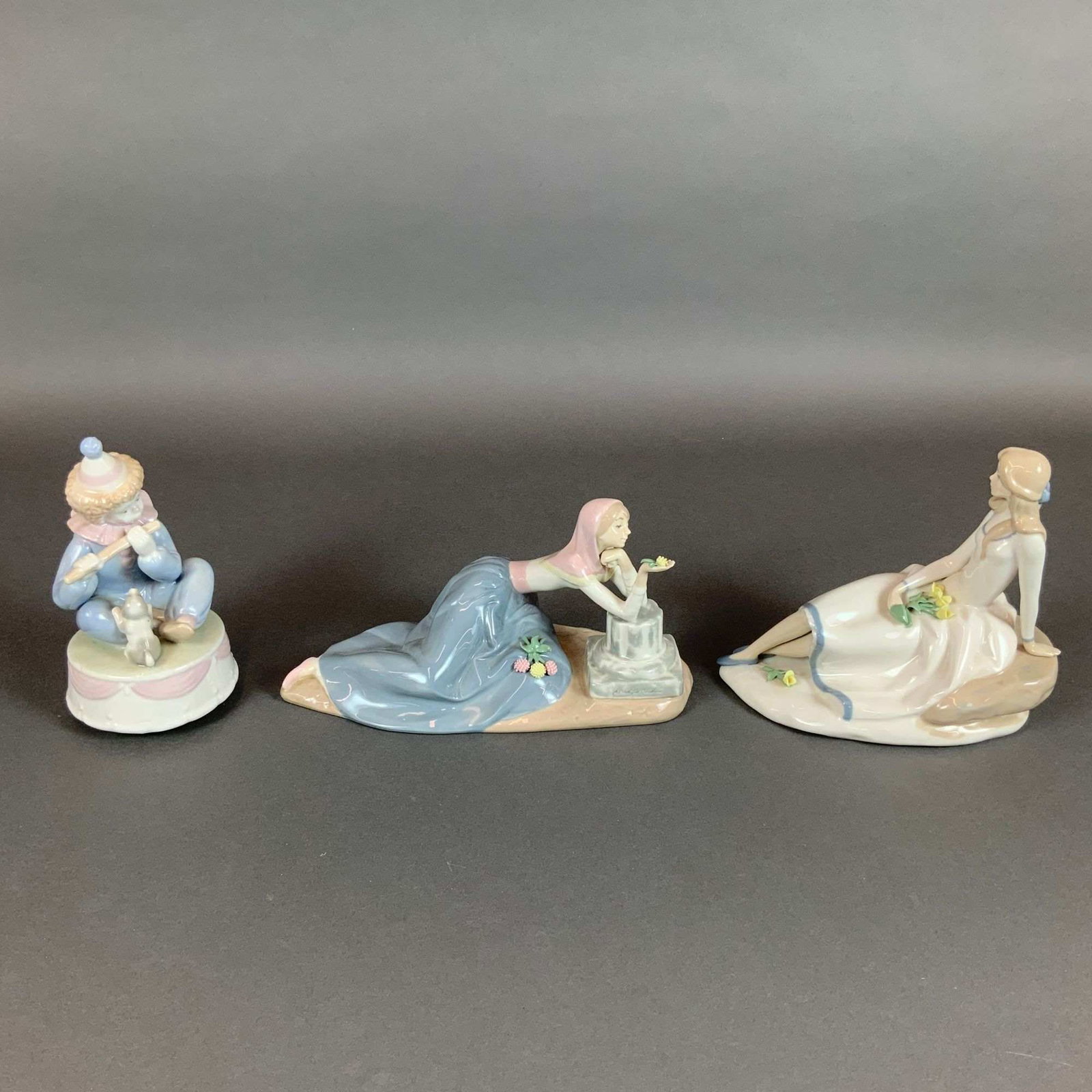 3pc Fulgencio Garcia Lopez Figurines including Teresa, Dolores, and a Paul Sebastian Musical Clown (1 of 3)