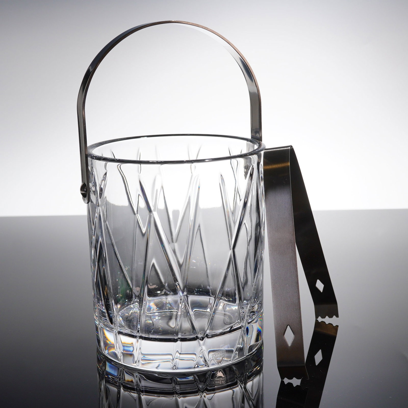 Orrefors City Crystal Ice Bucket and Tongs Set (1 of 4)