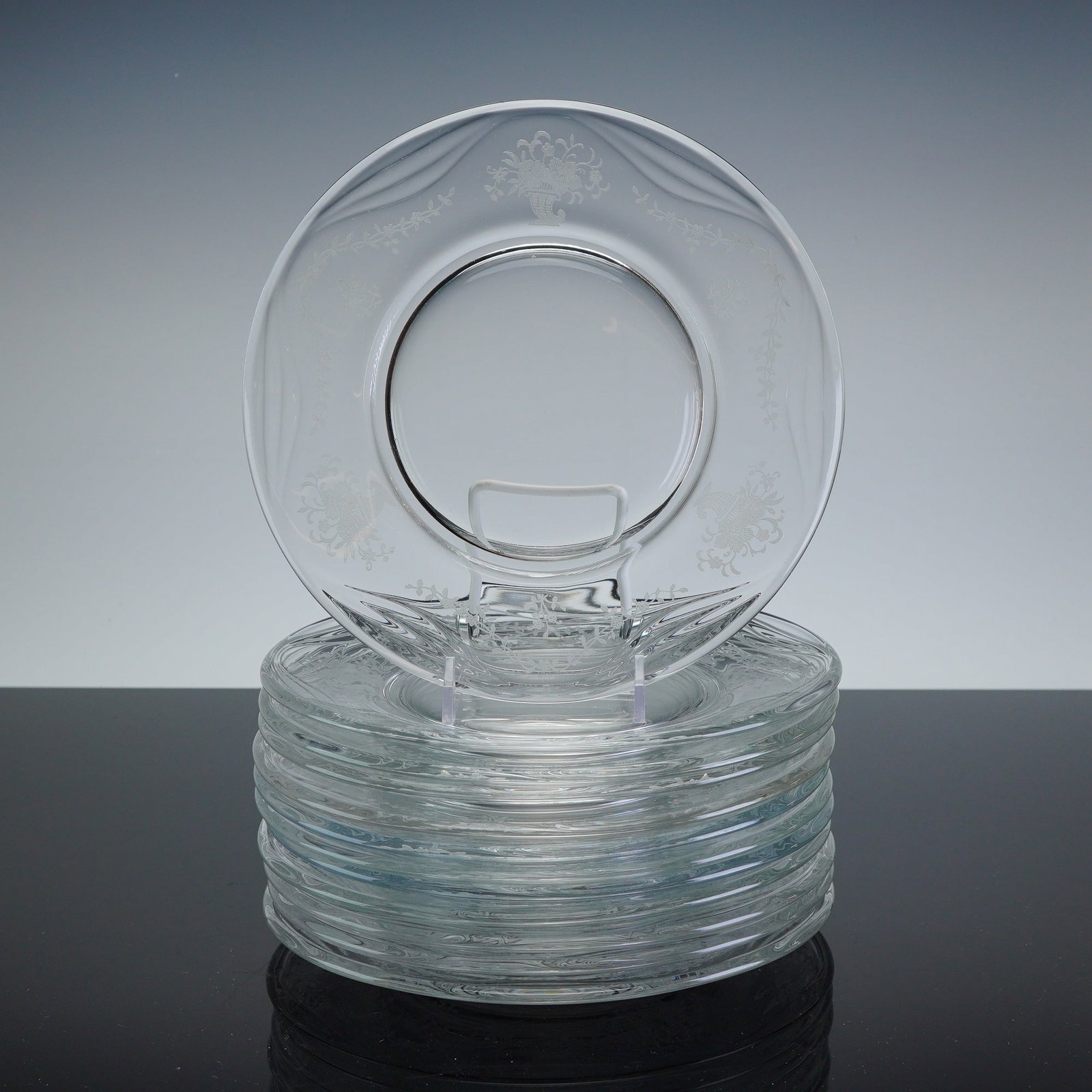Fostoria Glass Company, June Pattern, Set of 8 Luncheon Plates (1 of 3)