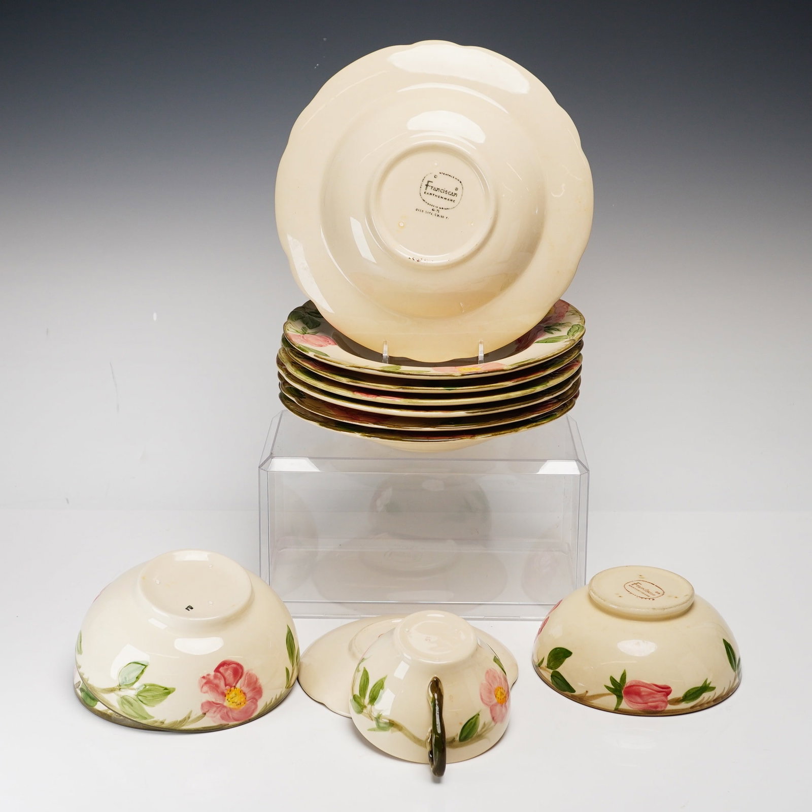 12pc Franciscan Desert Rose Pattern Earthenware Tableware Set - 3