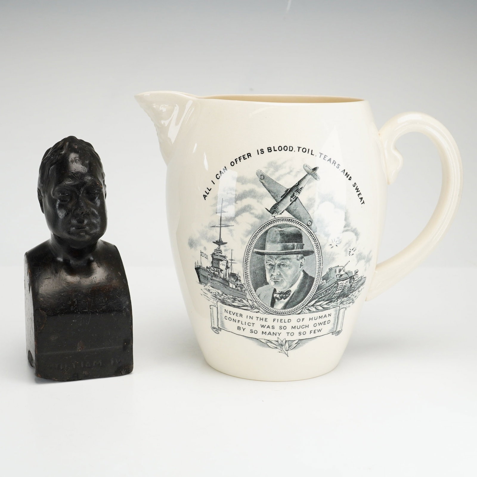 2pc Winston Churchill Pitcher and William IV Bust (1 of 3)