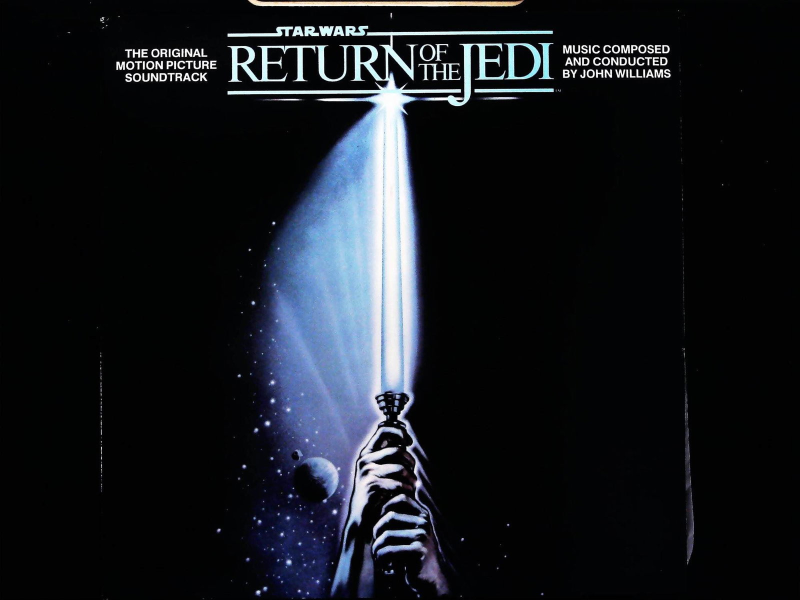 Star Wars Return of the Jedi Original Motion Picture Soundtrack Vinyl LP 1983: This is an original 1983 United States pressing of the Star Wars: Return of the Jedi motion picture soundtrack on a 12-inch vinyl LP record. The music was composed and conducted by John Williams and