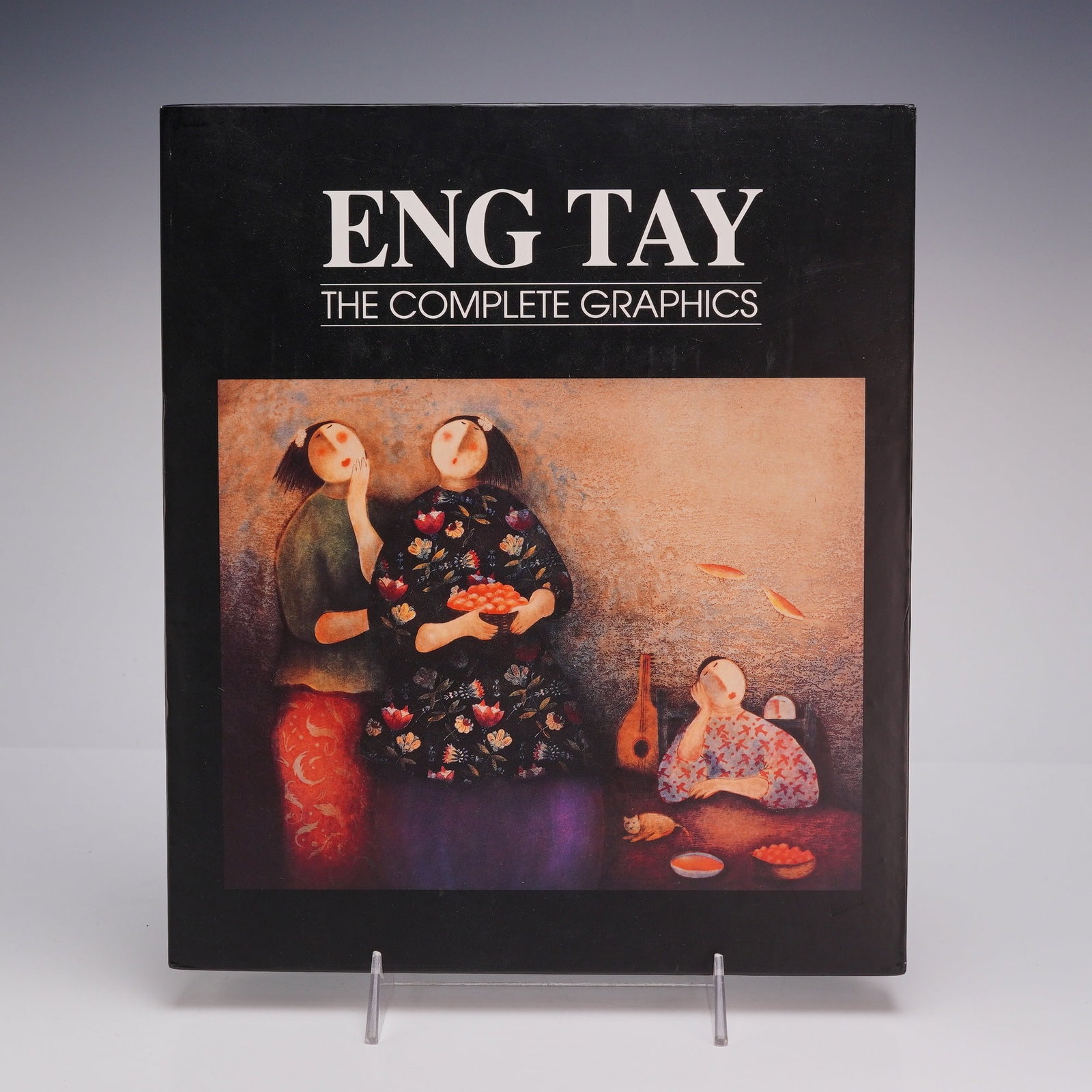 Eng Tay Signed Copy Hardcover Monograph Book, The Complete Graphics: Eng Tay: The Complete Graphics, published by Tapir Editions, New York, 1993 is an art monograph hardcover book and sleeve case set. The volume is bound in publisher's black cloth with white lettering 