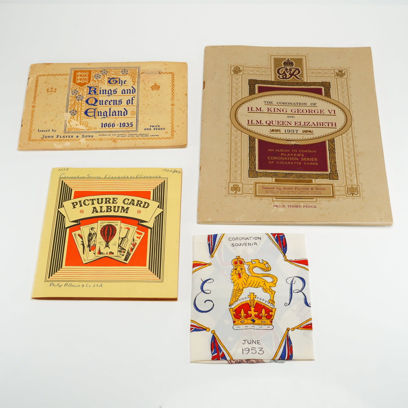 4pc English Ephemera: Cigarette Card Albums and Coronation Souvenirs (1 of 3)