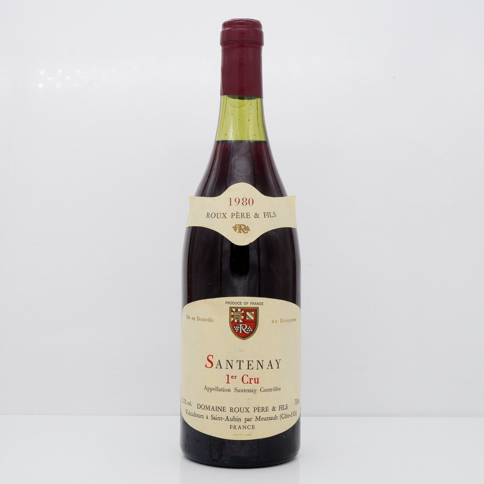 1980 Roux P?re & Fils Santenay 1er Cru Pinot Noir: In-house shipping is not available for this lot. Winning Bidders will have to arrange to pick up their purchases at the Lion and Unicorn Auction Studios at 200 Oakwood Ln. Suite 200 Hollywood, Florida