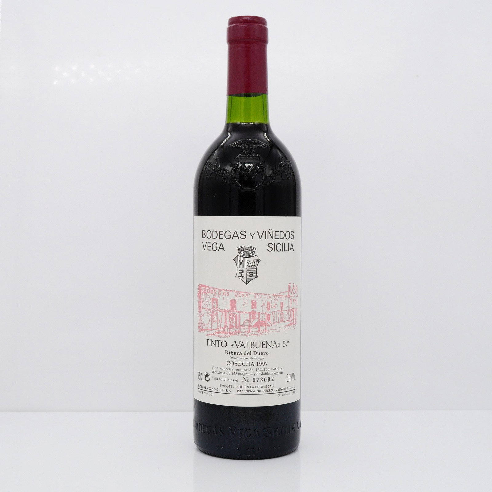 1997 Vega Sicilia Tinto Valbuena 5 Red Wine, 750ml: In-house shipping is not available for this lot. Winning Bidders will have to arrange to pick up their purchases at the Lion and Unicorn Auction Studios at 200 Oakwood Ln. Suite 200 Hollywood, Florida