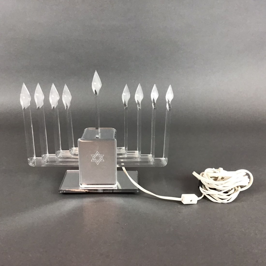 MCM Clear Acrylic Judaica Electric Menorah (1 of 3)