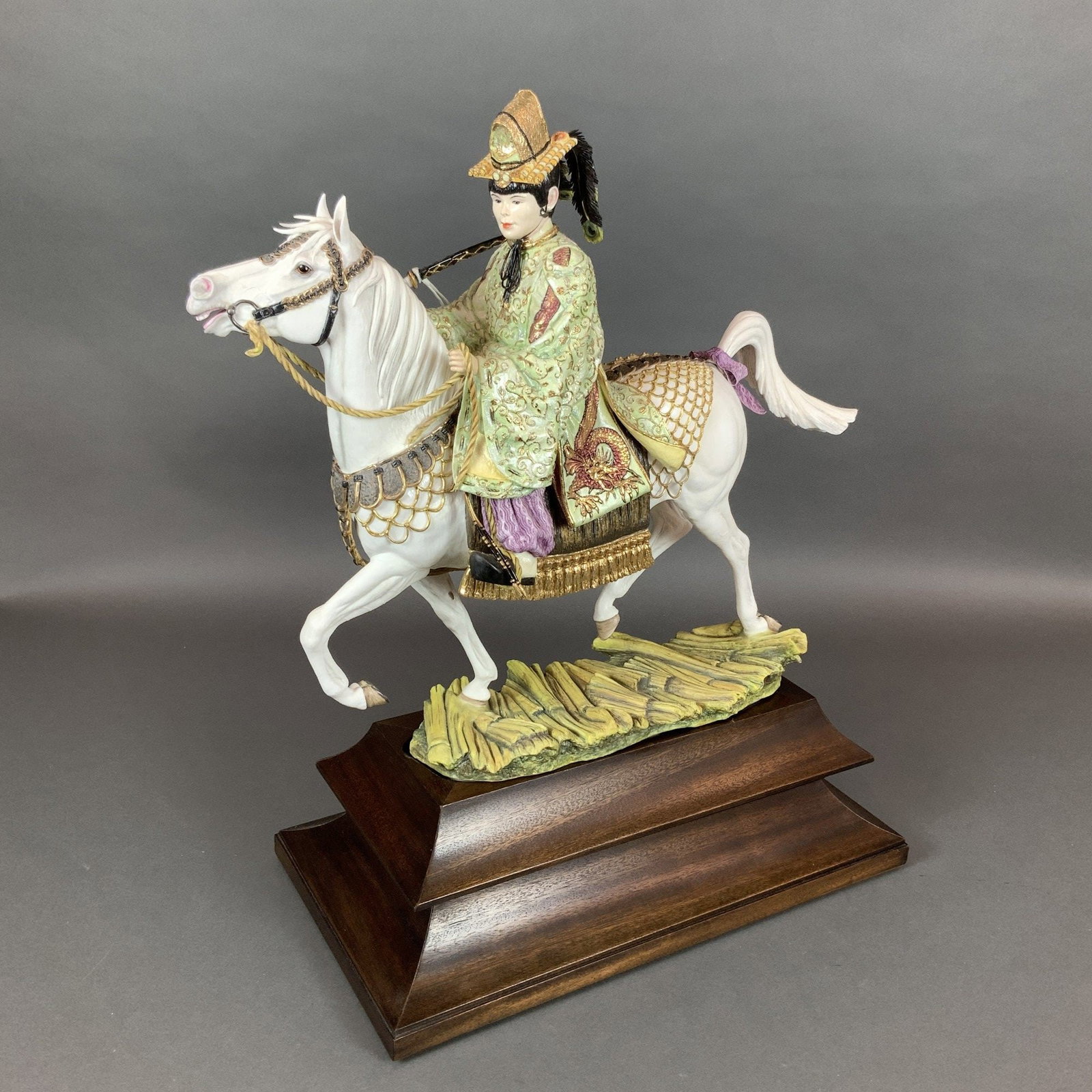 Connoisseur of Malvern Chigo Bone China Figurine by Richard Sefton Limited Edition 13 of 25: Produced by Connoisseur of Malvern, this fine bone china figurine from the connoisseur collection is titled Chigo. Modeled by artist Richard Sefton and issued in 1986, the work depicts a figure in