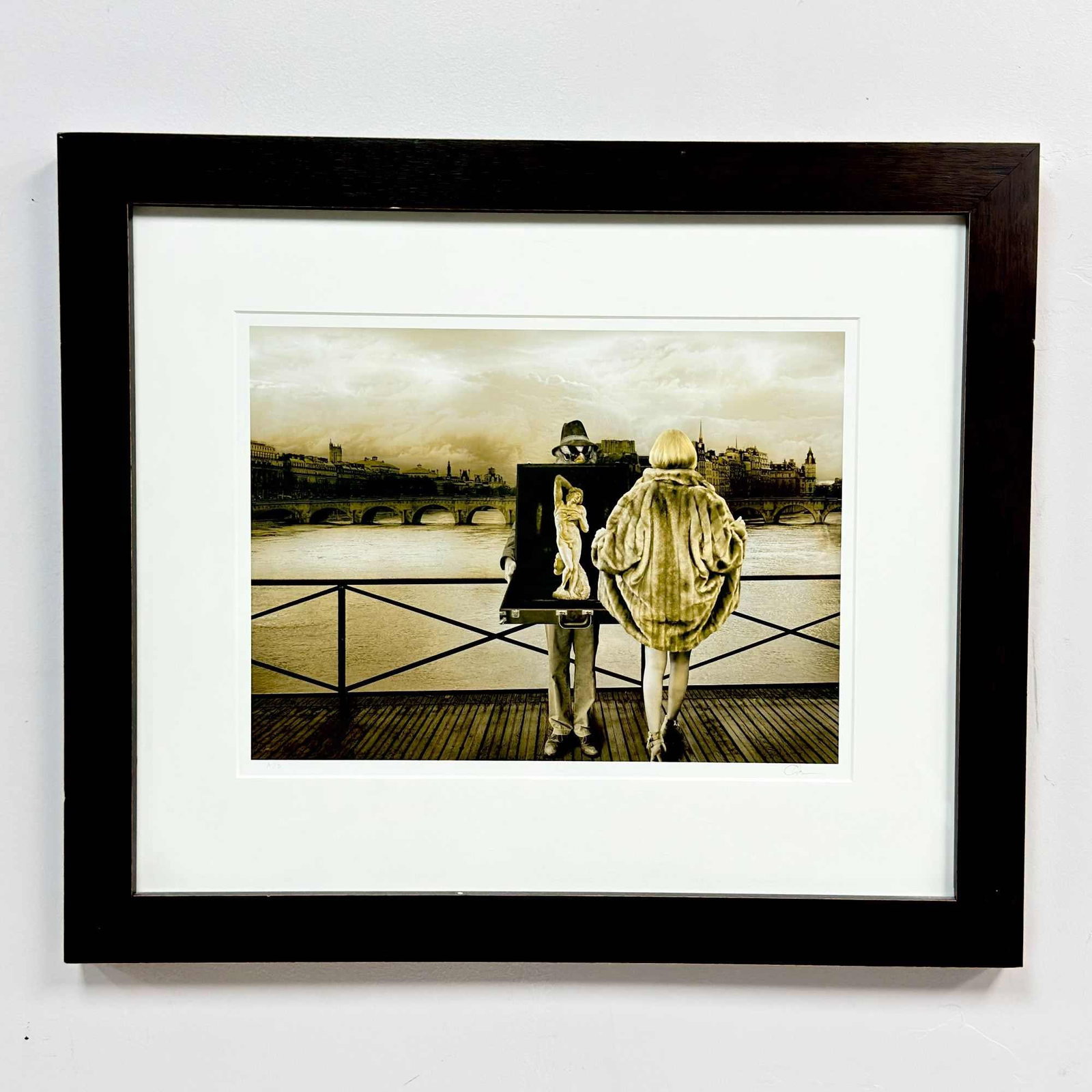 John Charbonneau (American 20th-21st century), Surreal Photograph Printed on Moab Entrada Paper,: This surrealist photograph titled No. 555 is part of the Birdmen series by artist John Charbonneau. The work is a digital pigment print produced using Vivera pigment ink on Moab Entrada Natural paper.