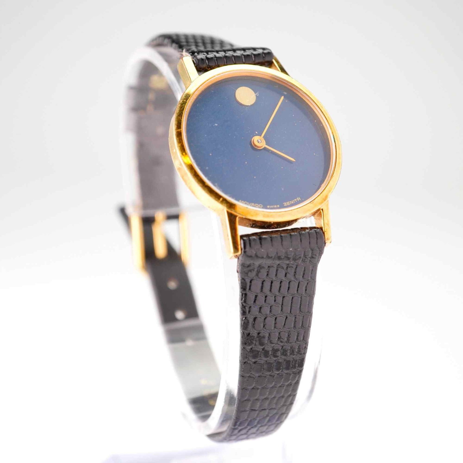 Movado Blue Dial Ladies Wristwatch with Lizard Calf Band (1 of 7)