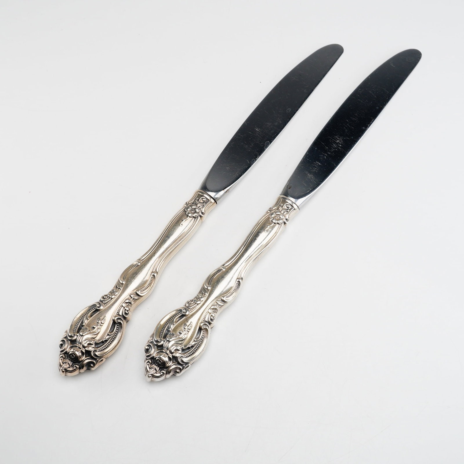 2pc Gorham Sterling Silver and Stainless Steel Dinner Knives, La Scala (1 of 4)