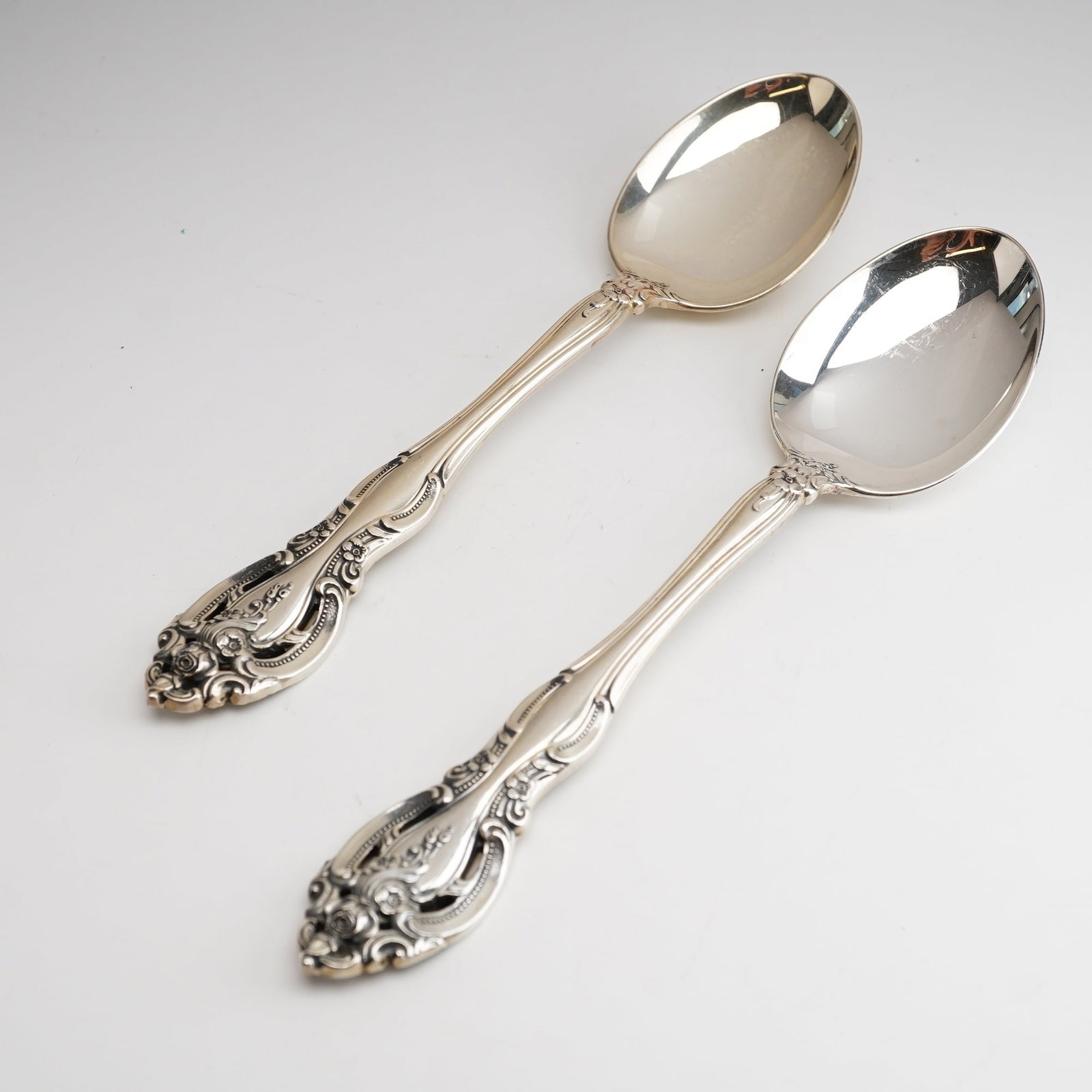 2pc Gorham Sterling Silver Oval Soup Spoons, La Scala (1 of 4)