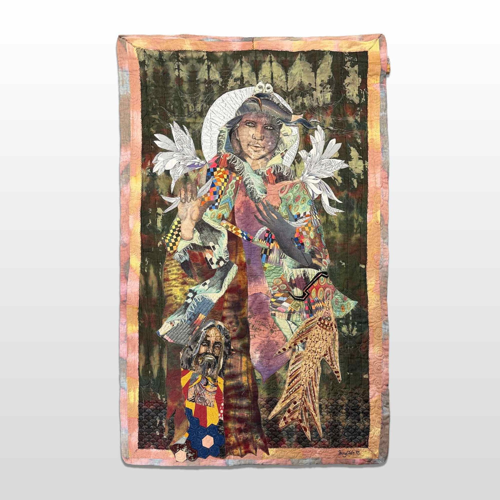Penny Sisto (Scottish, b. 1941) Mixed Media Textile Wall Quilt, Athena, 1998 (1 of 7)