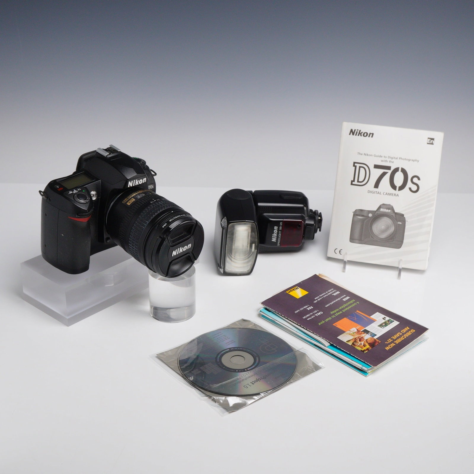 2pc Nikon Photography Items Including D70s Digital SLR Camera and Speedlight SB-25 Flash with (1 of 5)