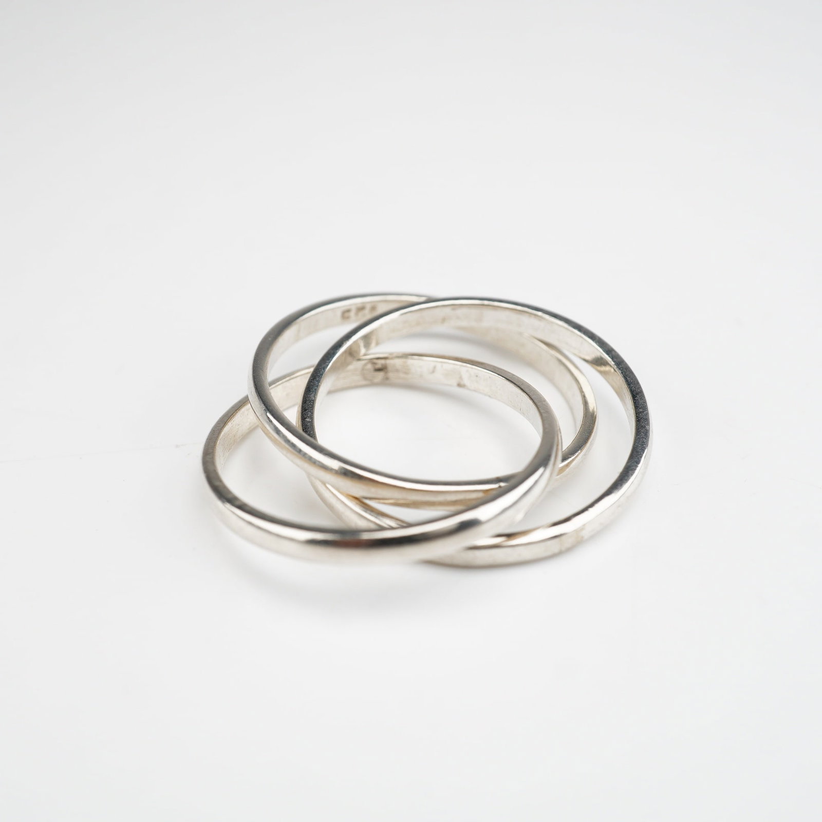 Sterling Silver Triple Interlocking Rolling Ring - 2