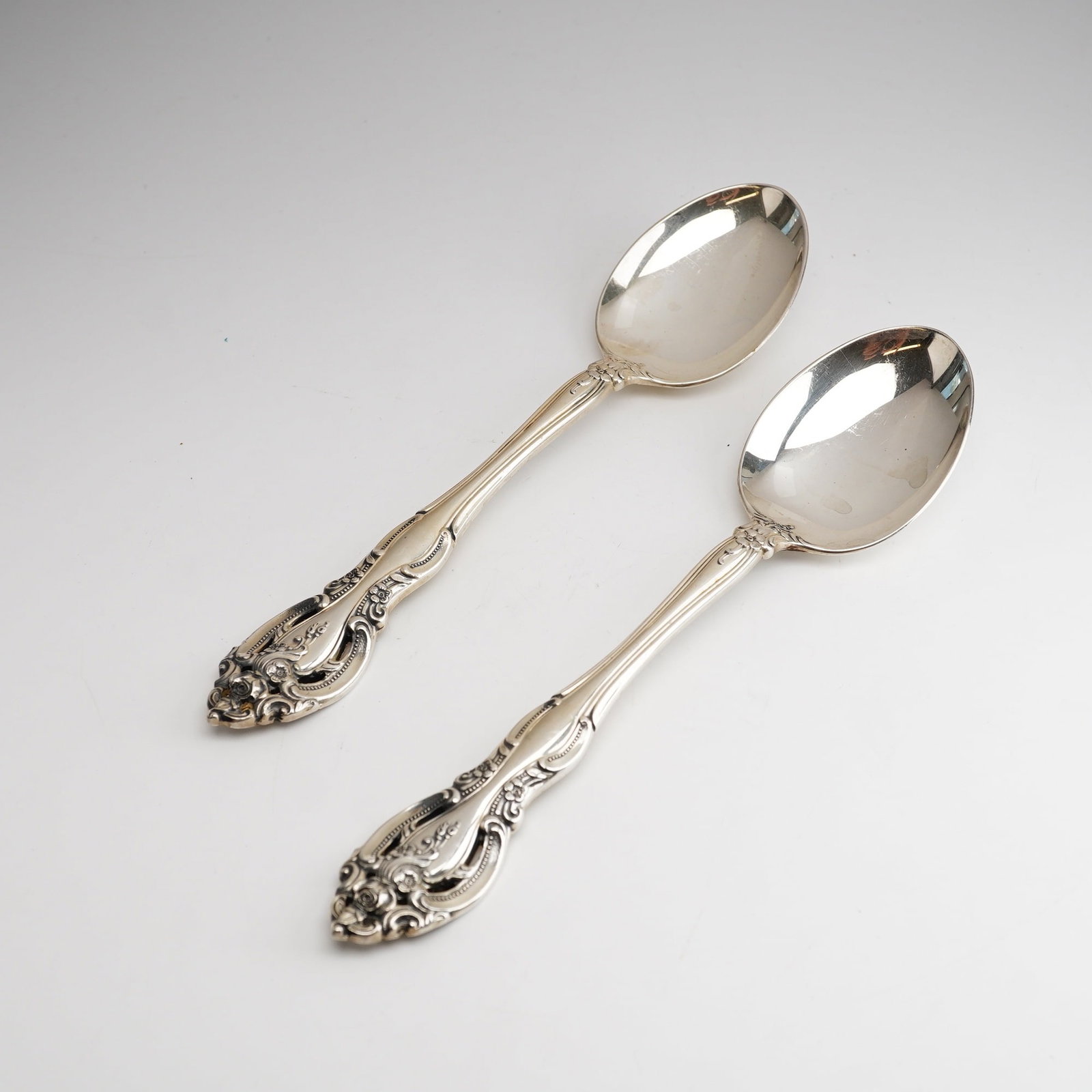2pc Gorham Sterling Silver Oval Soup Spoons, La Scala (1 of 4)
