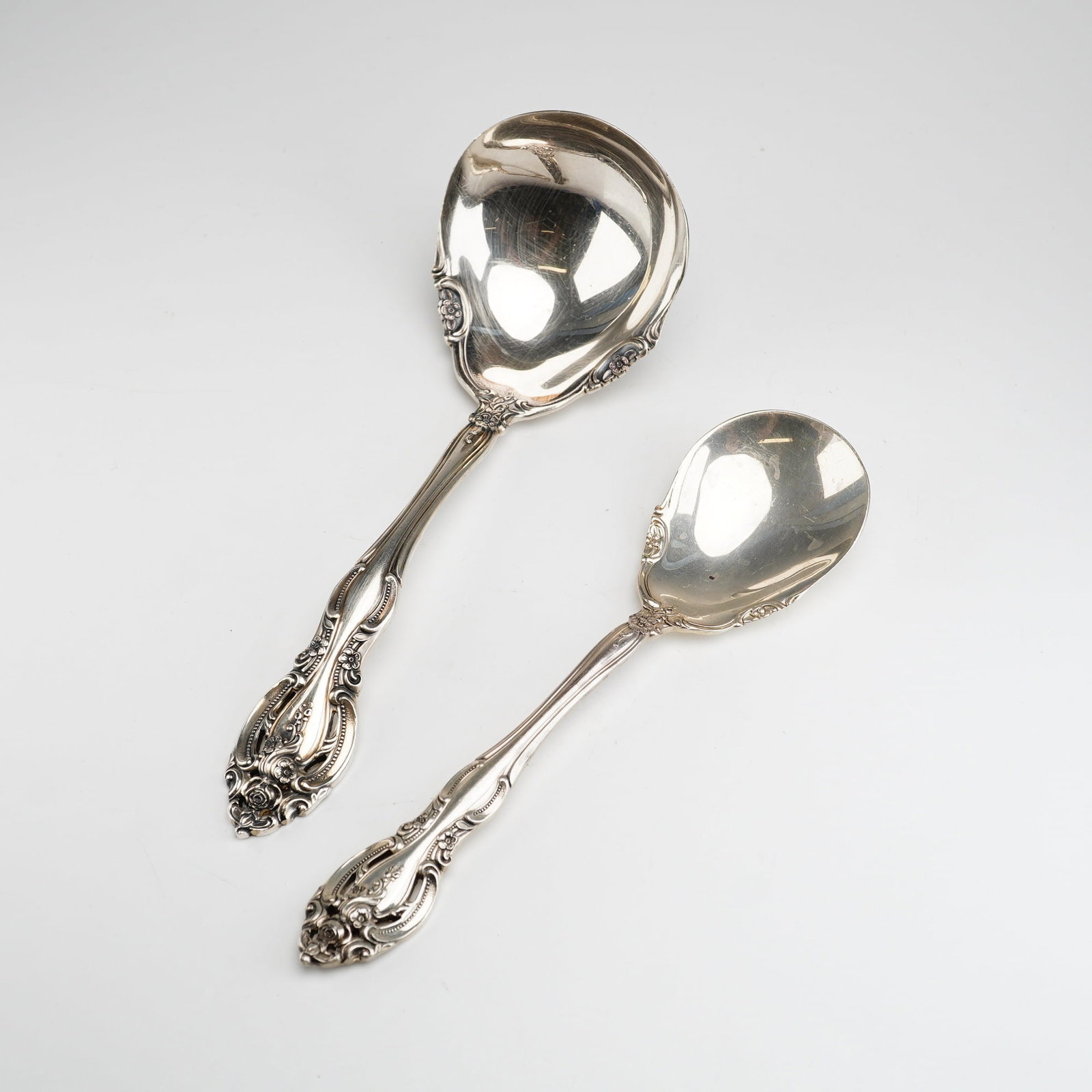 2pc Gorham Sterling Silver Serving Spoons, La Scala (1 of 5)