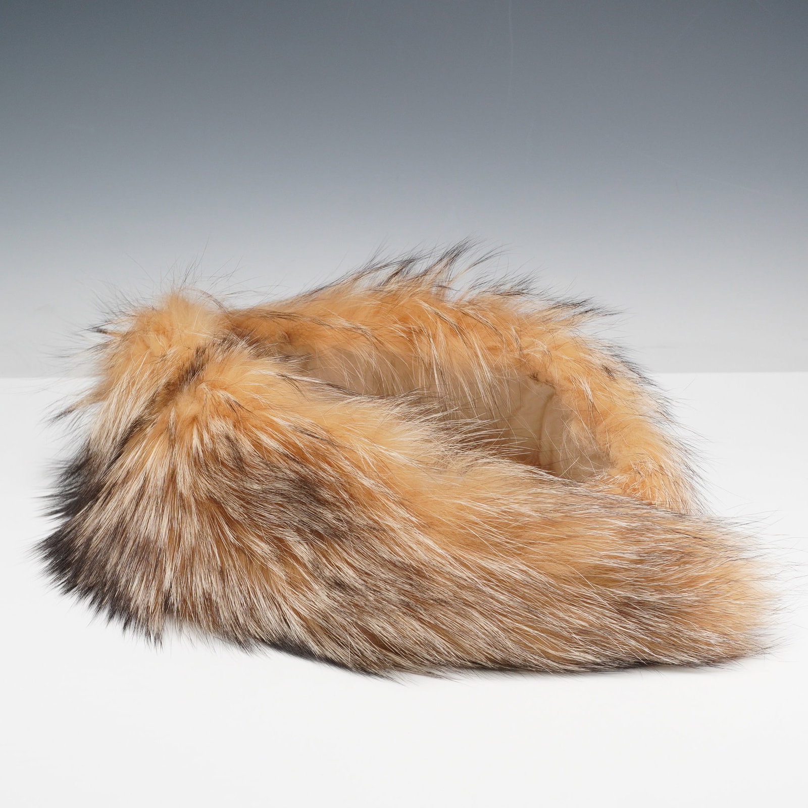 Silver Fox Fur Collar with Lined Interior (1 of 4)