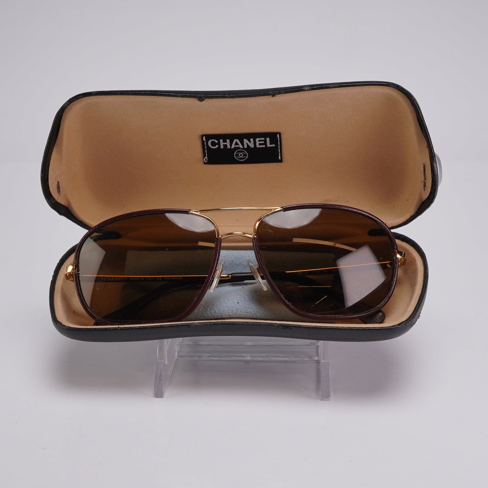 A Pair of Chanel 4162-Q Polarized Aviator Sunglasses with Case and Dustcover (1 of 4)
